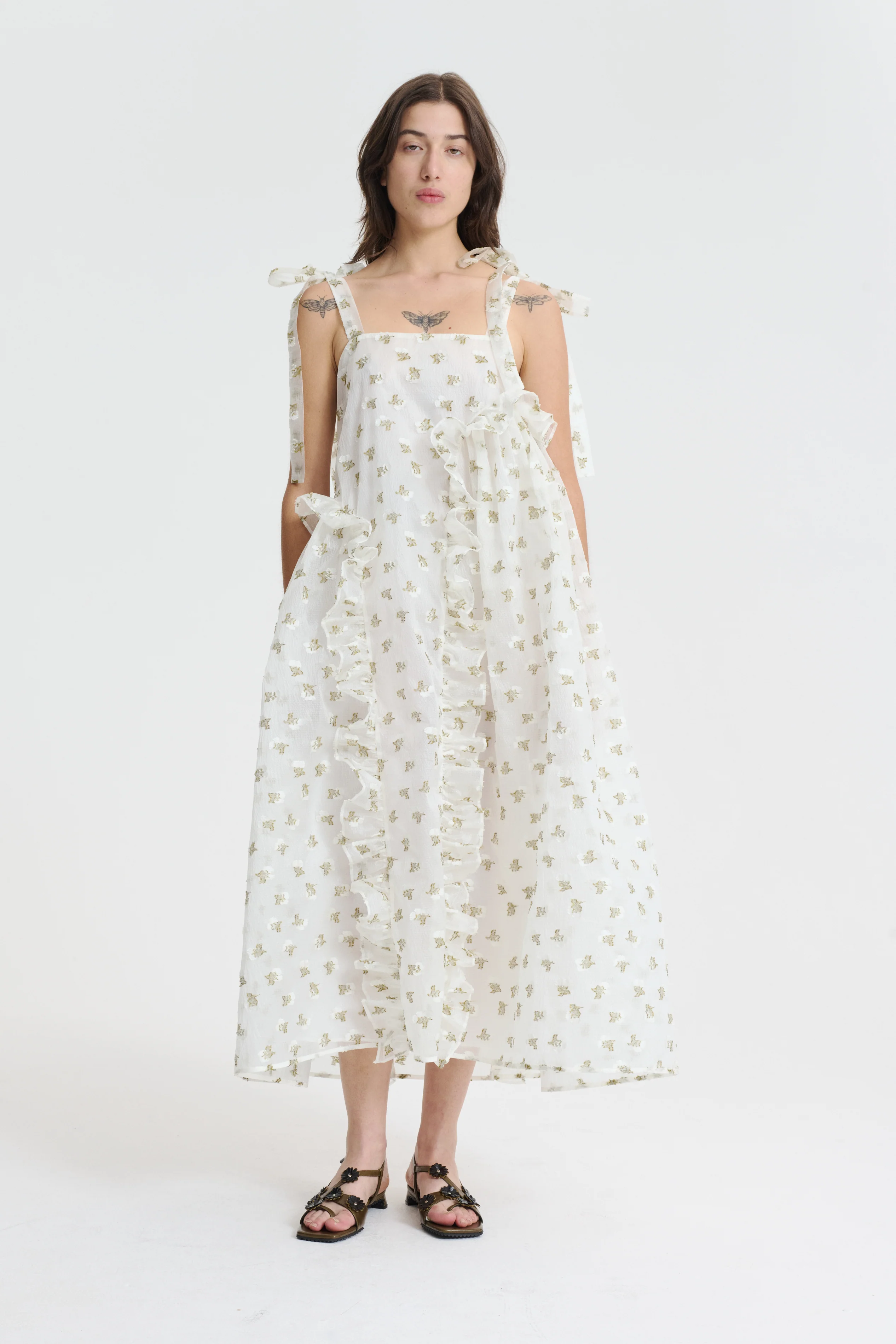 ALGA | DRESS KADO FIL-COUP… WHITE/OLIVE