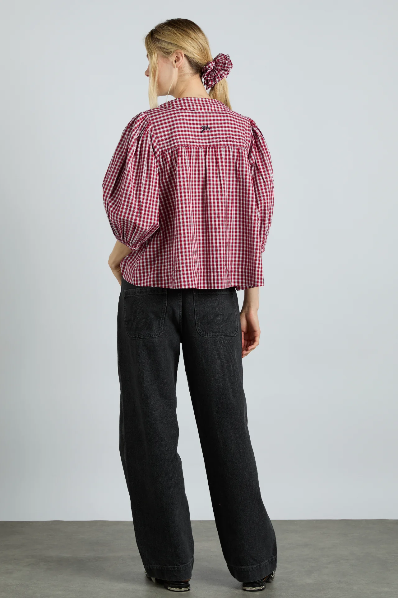 drew jeans- washed black broderie