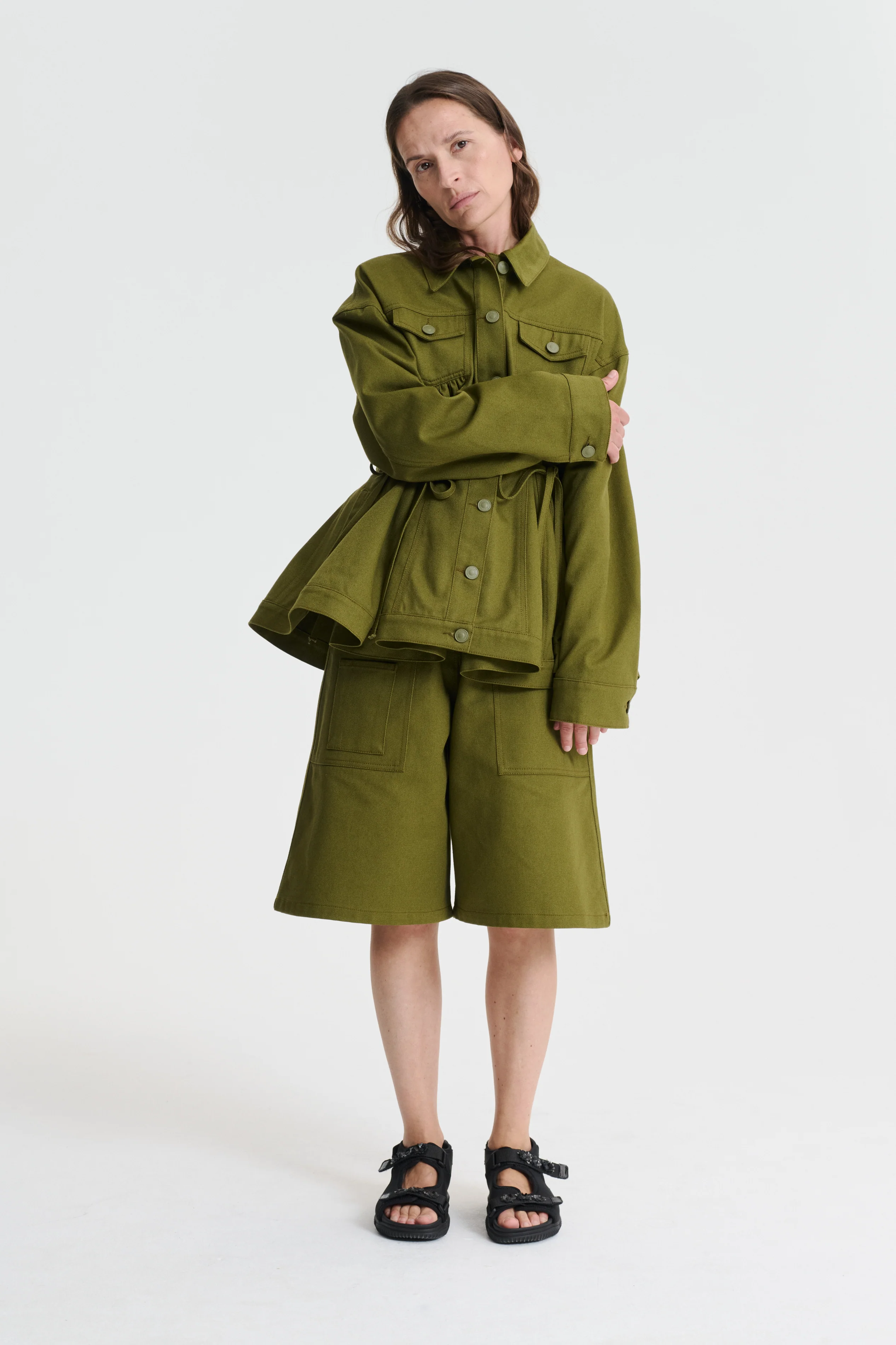 ALICE | JACKET DENIM OLIVE GREEN