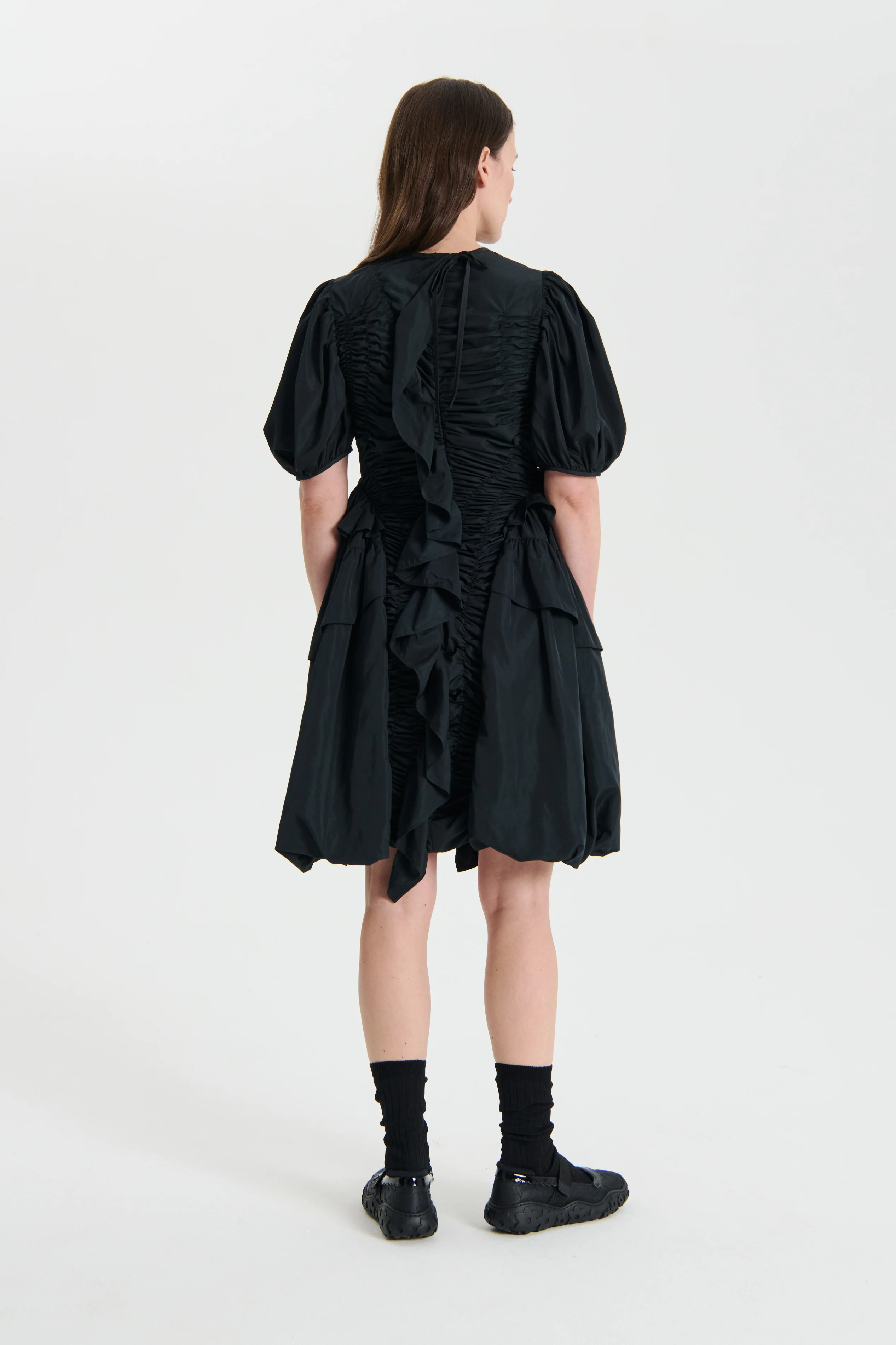 OLENA | DRESS RECYCLED FAILLE BLACK