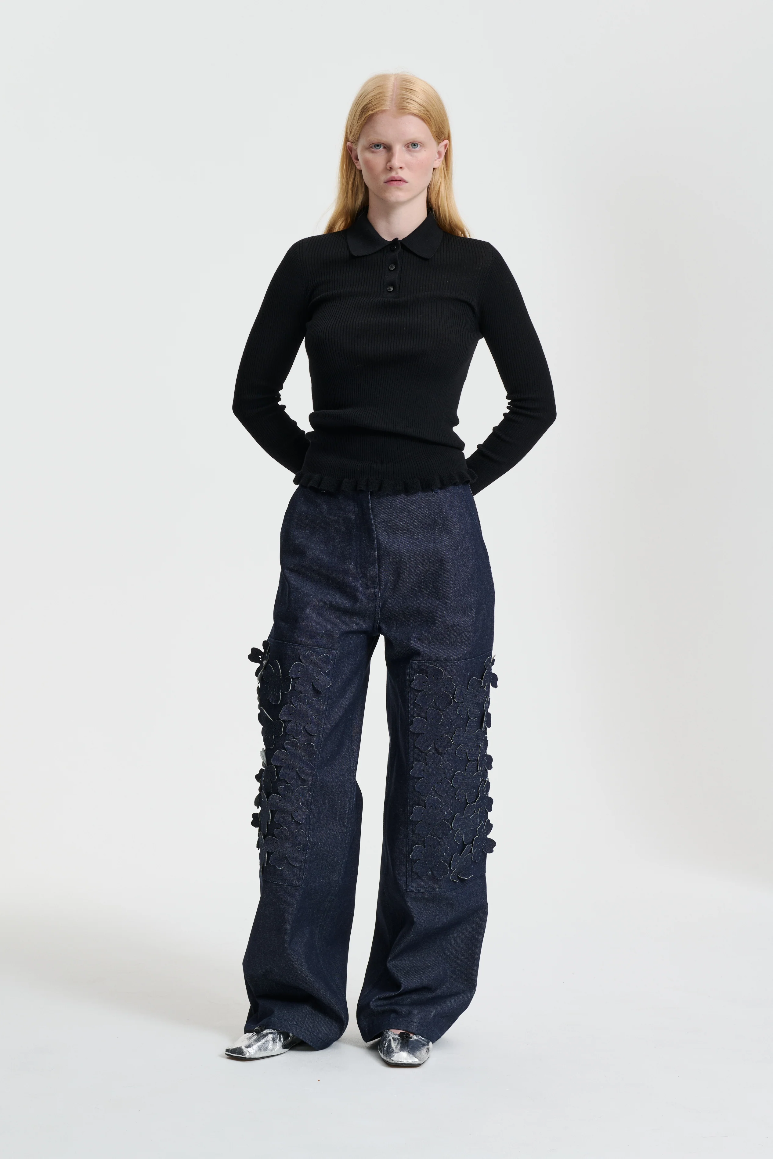 VIRGINIA | TROUSERS VINCA APPLIQU… DENIM INDIGO