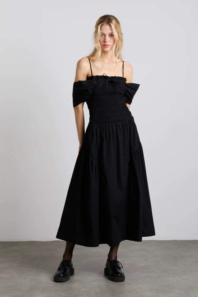 esmerelda midi multi-way dress - black