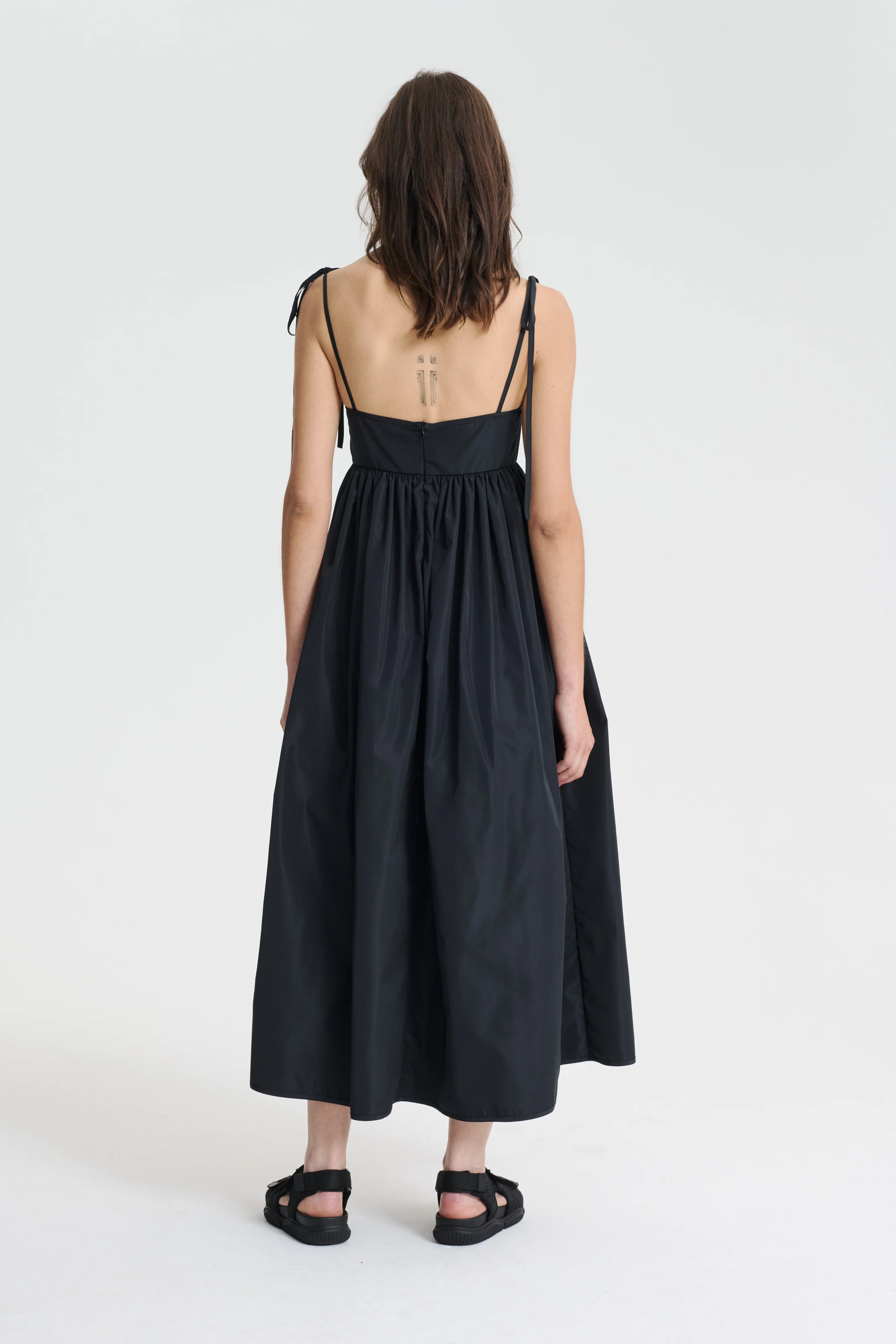 ALENA | DRESS RECYCLED FAILLE BLACK