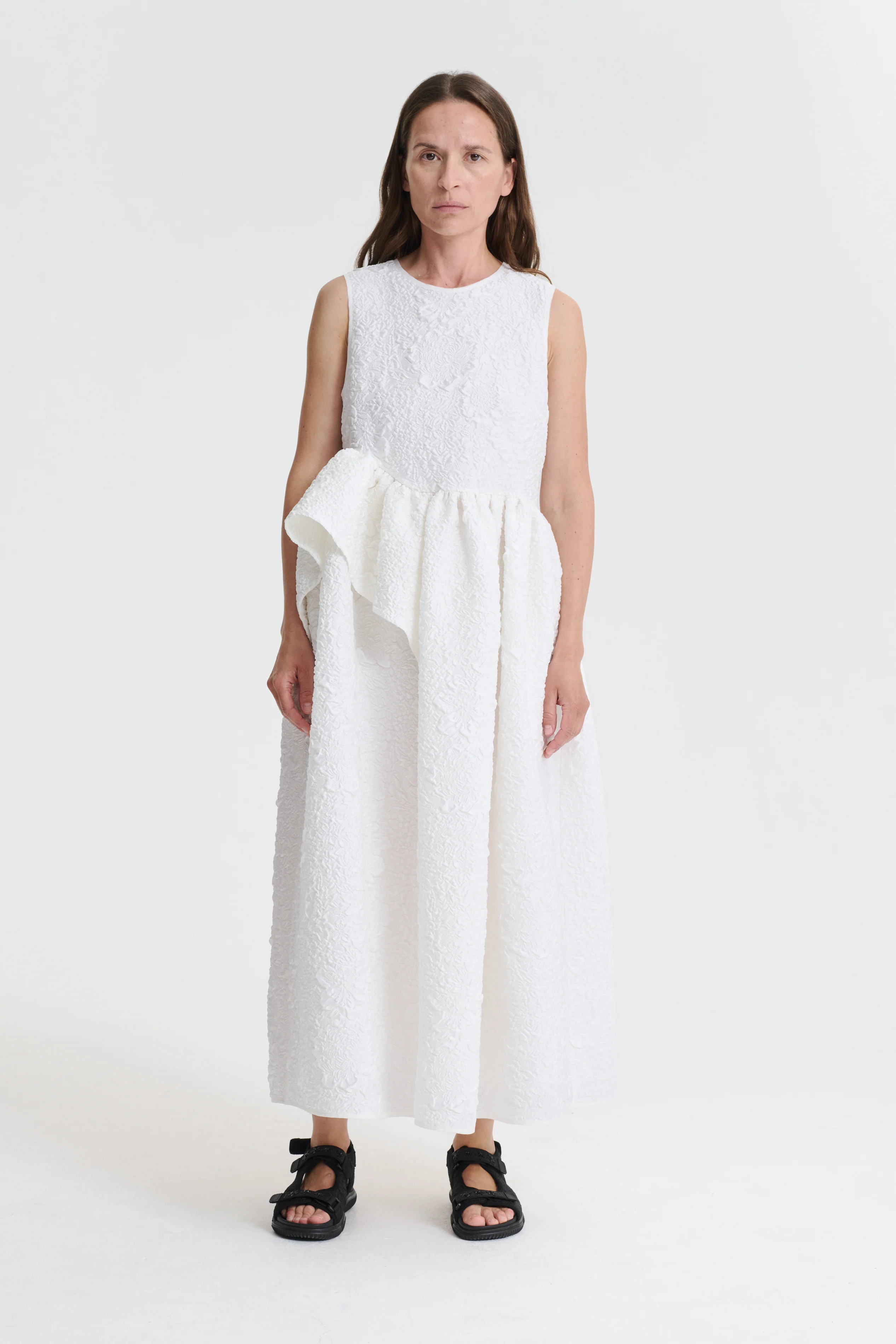 DITTE | DRESS BORAGE CLOQU… WHITE