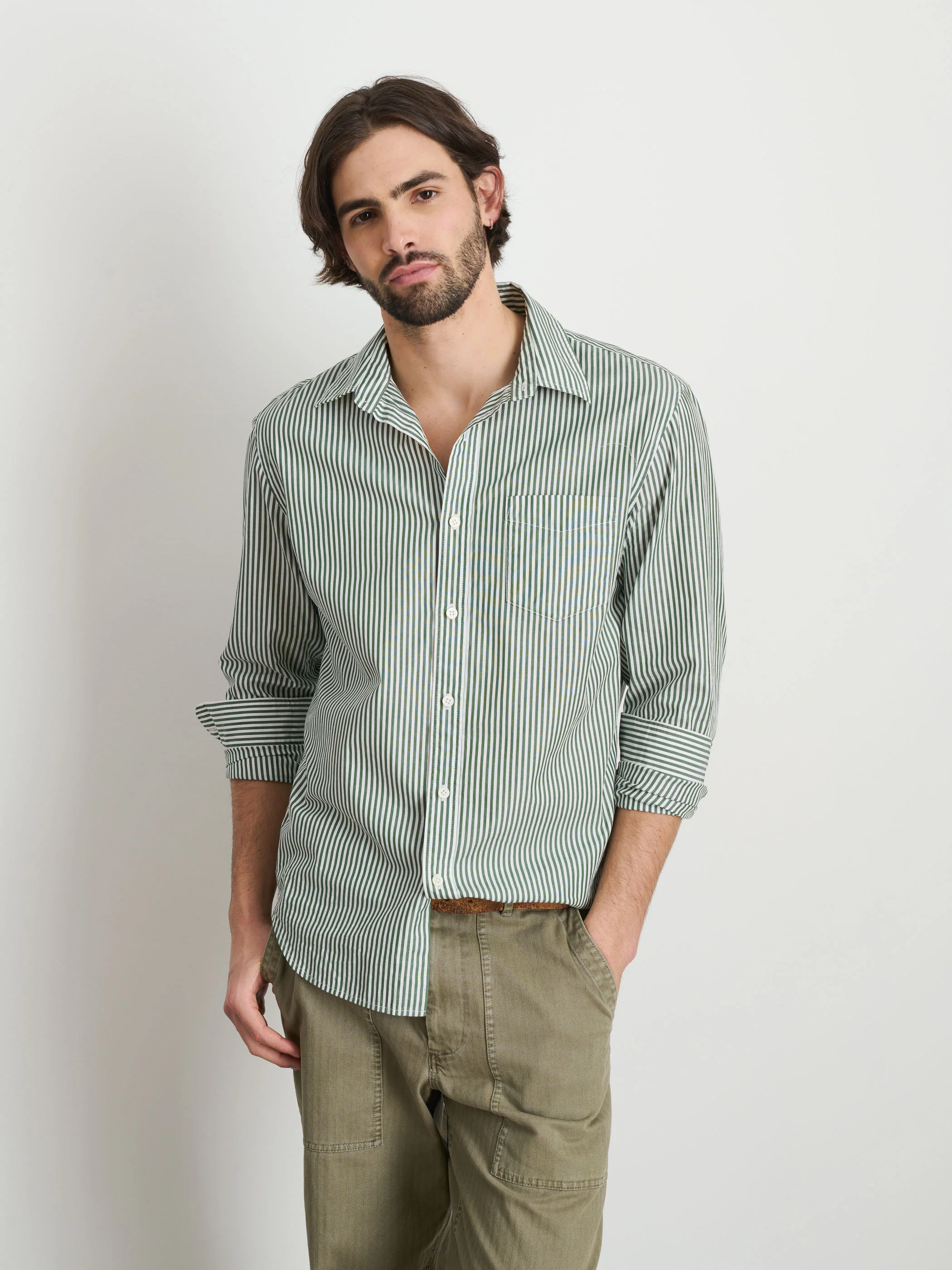 Mill Shirt In Striped Cotton Poplin
