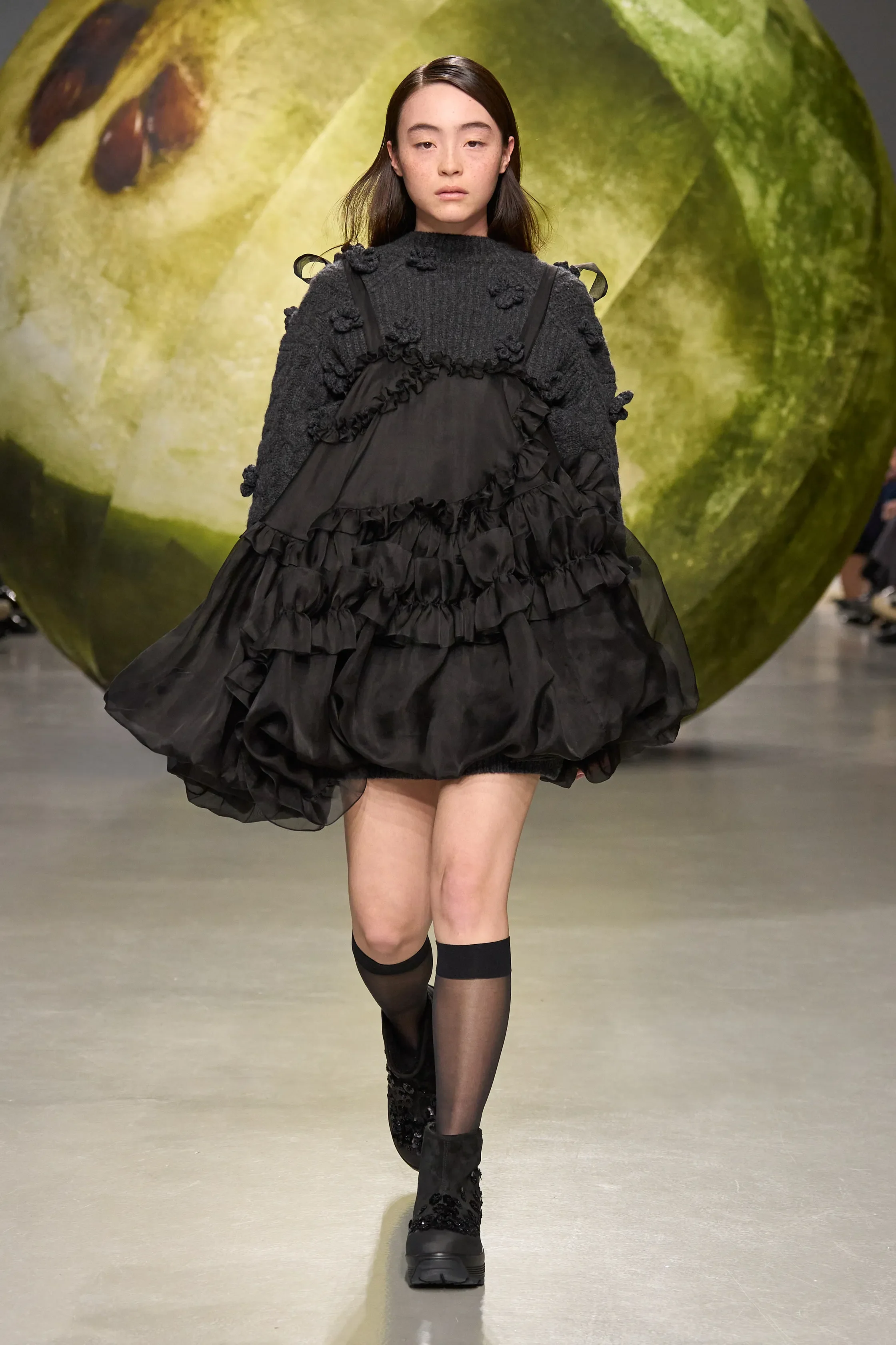 CRISTINA | DRESS SATIN ORGANZA BLACK