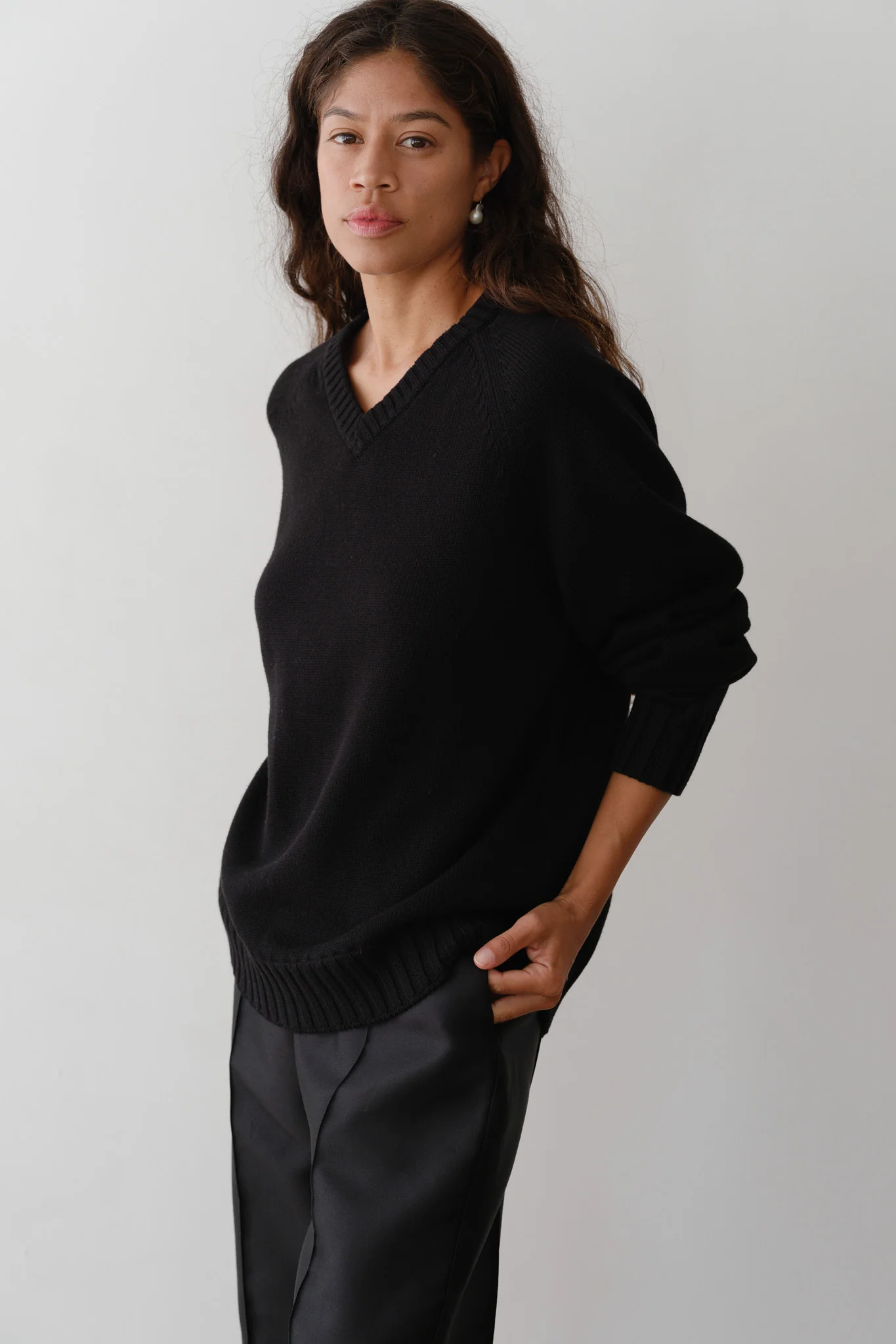 The Cotton Cashmere V-Neck Sweater