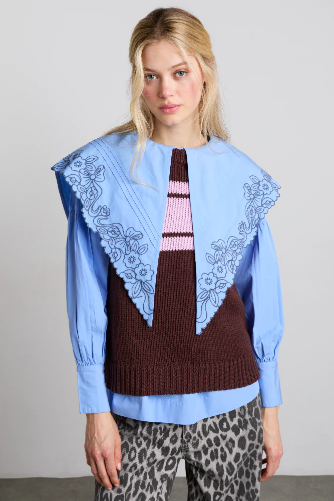 poppy jumper with removable sleeves - burgundy & lilac