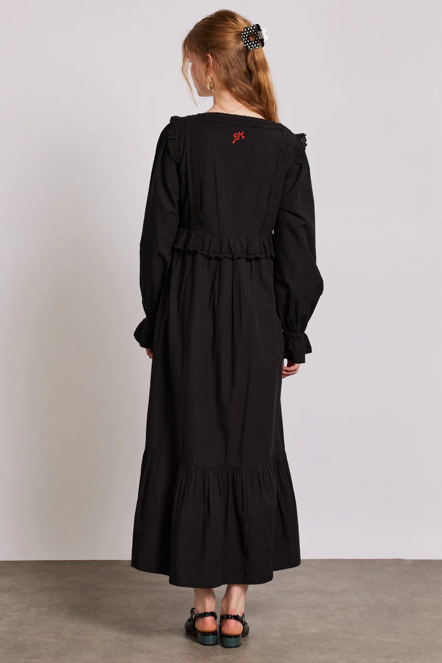 edith midi dress - black