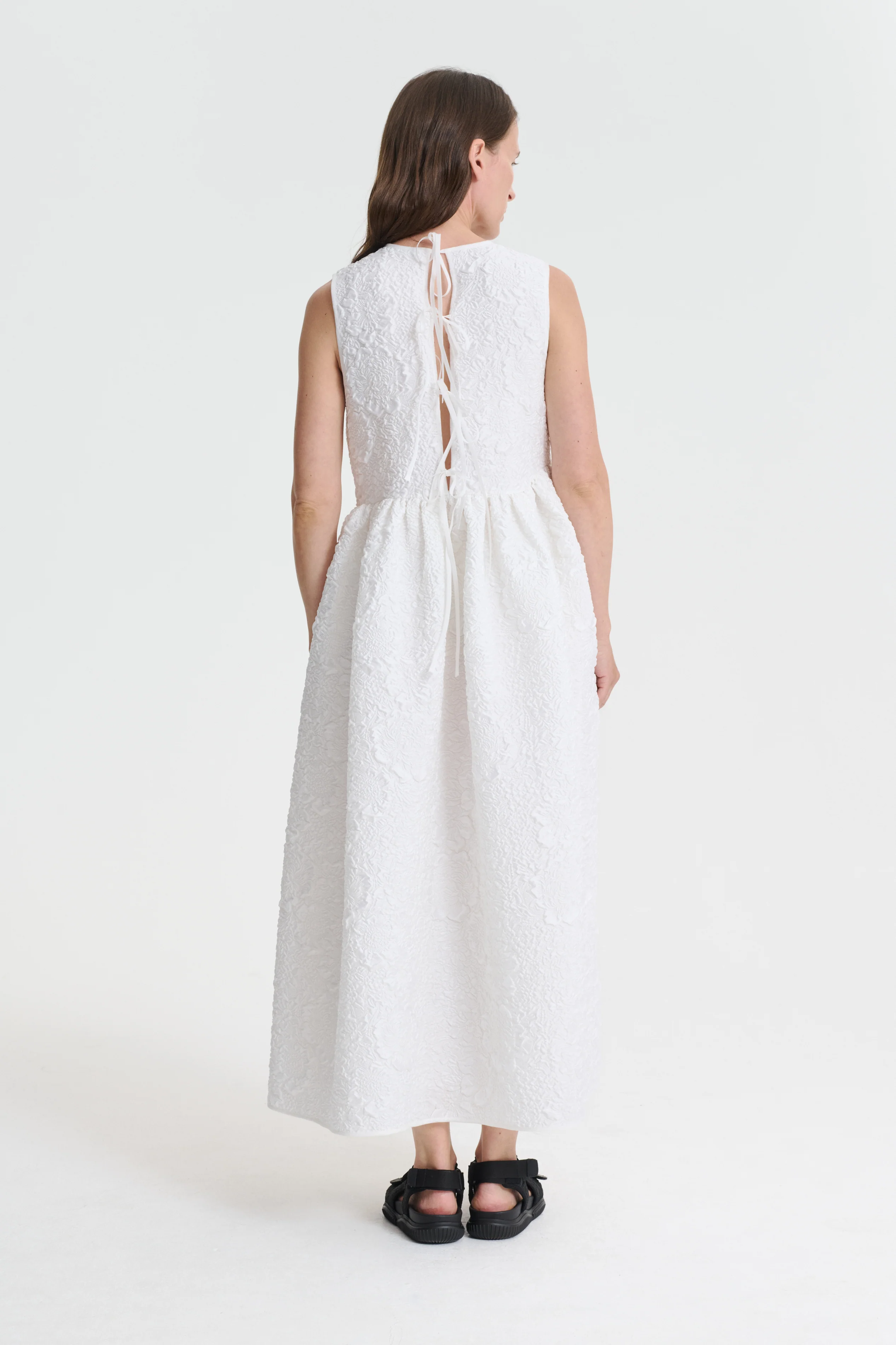 DITTE | DRESS BORAGE CLOQU… WHITE