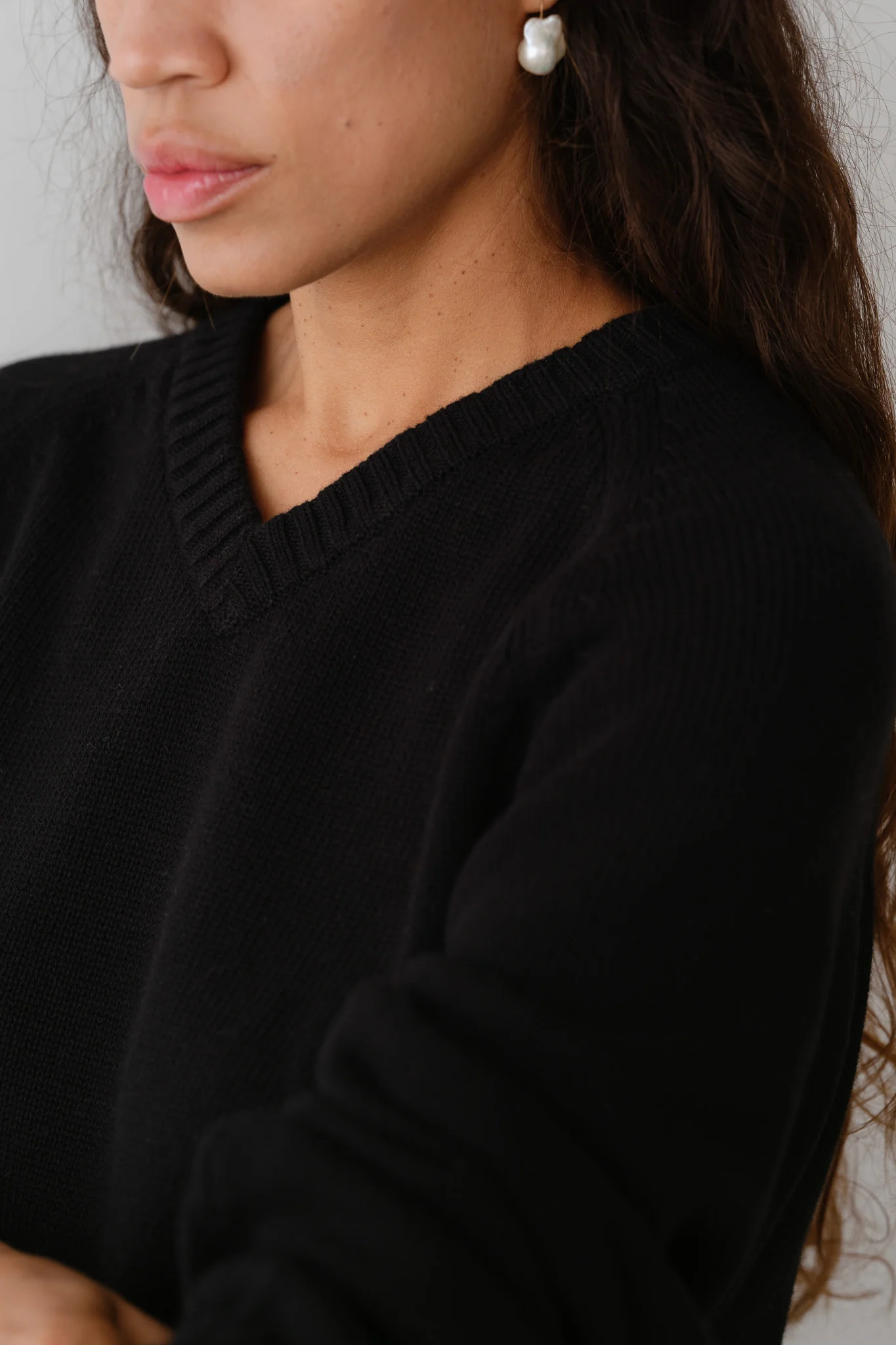 The Cotton Cashmere V-Neck Sweater