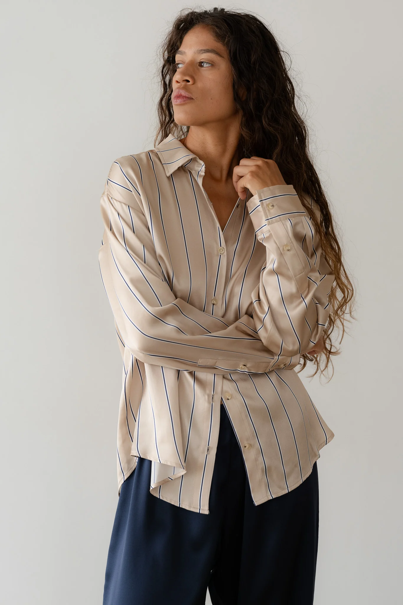 The Silk Pinstripe Shirt