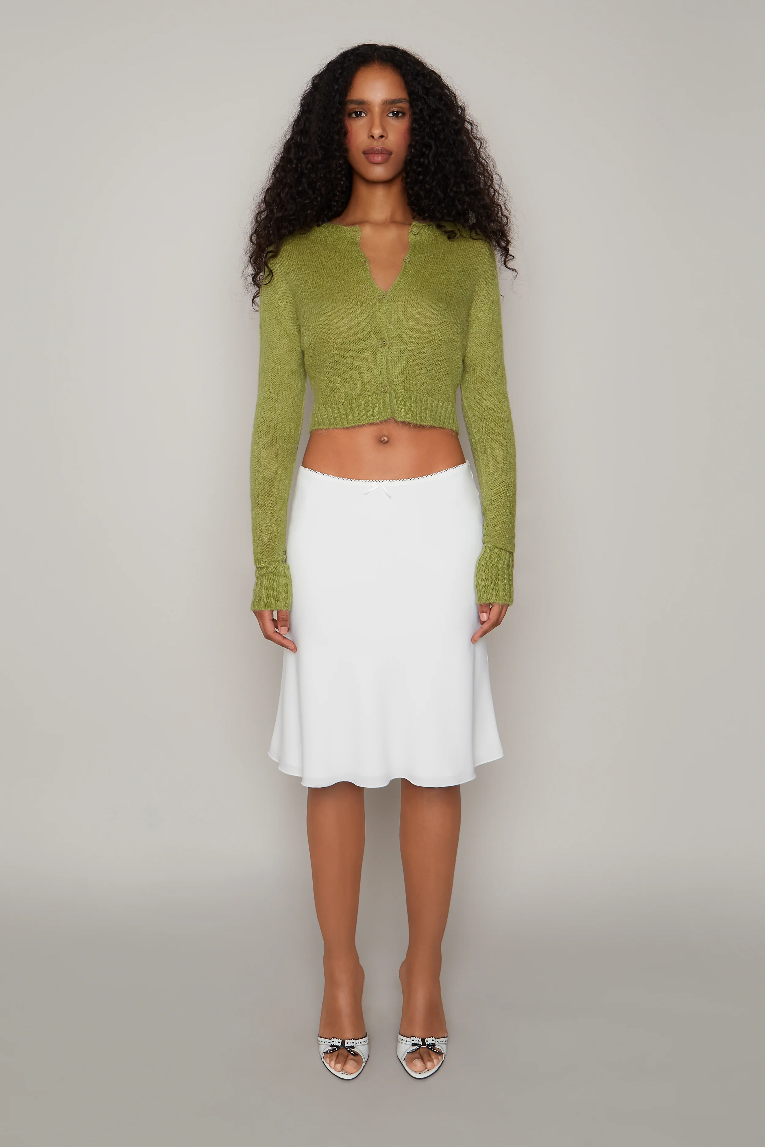 Mohair Ribbed Cardigan