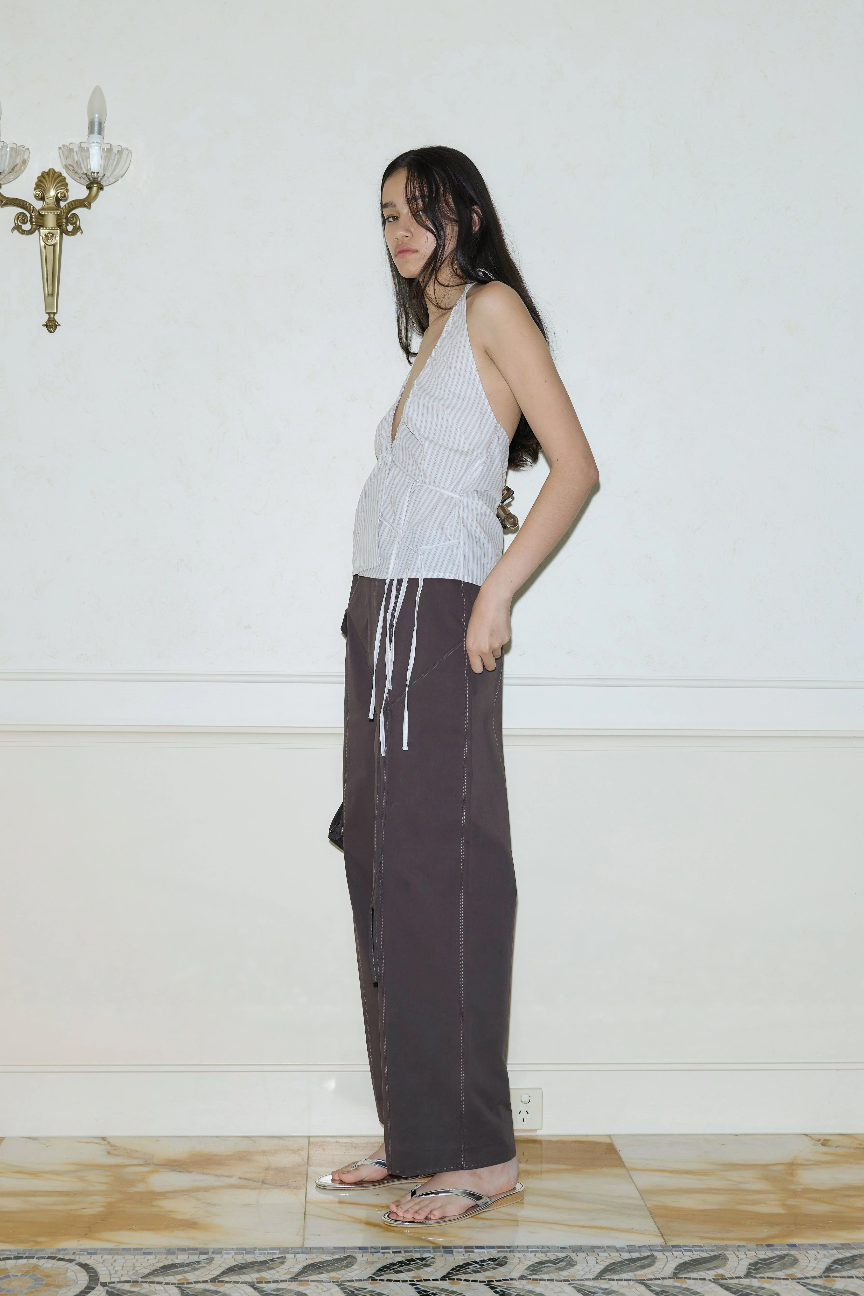 Drawcord Halter - Lake Stripe