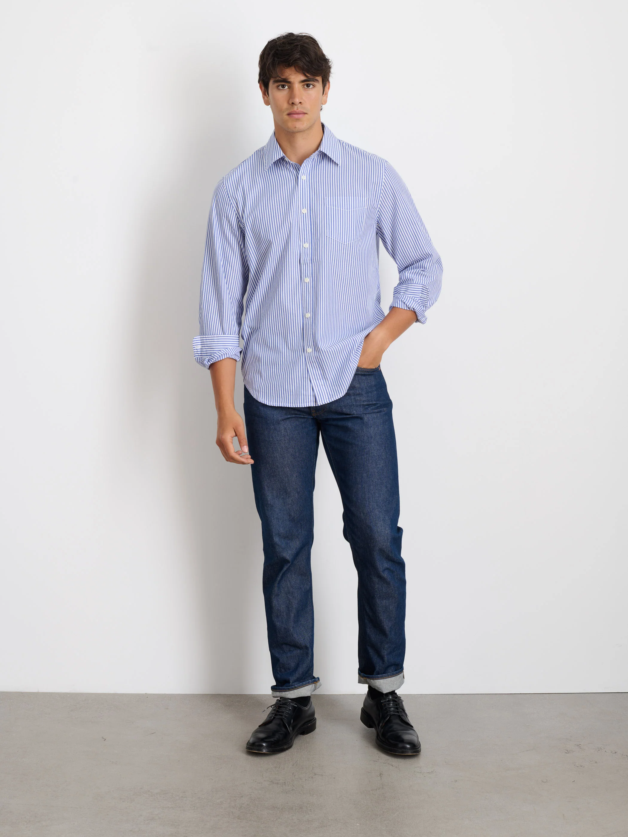 Mill Shirt in Striped Poplin