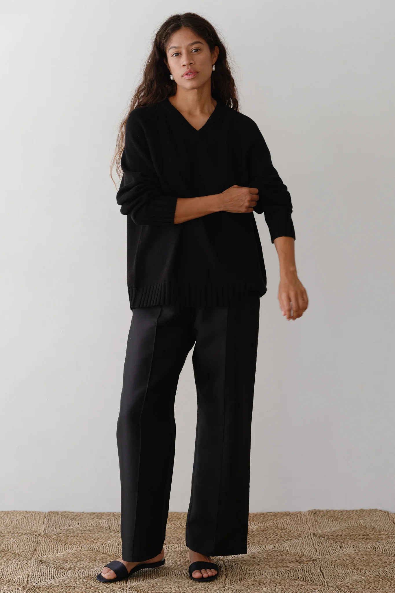 The Cotton Cashmere V-Neck Sweater