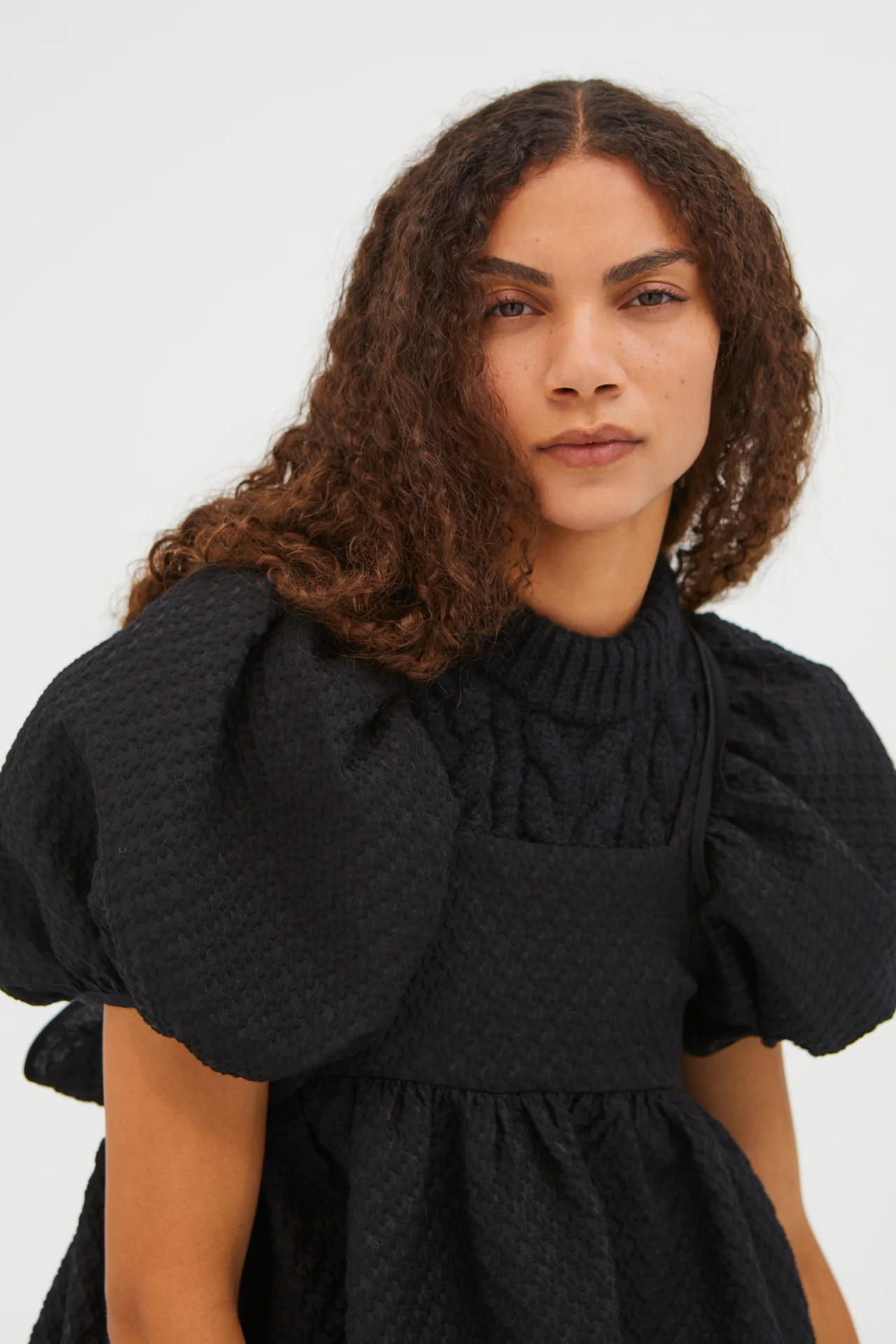 TILDE | DRESS BLOSSOM MATELASS… BLACK