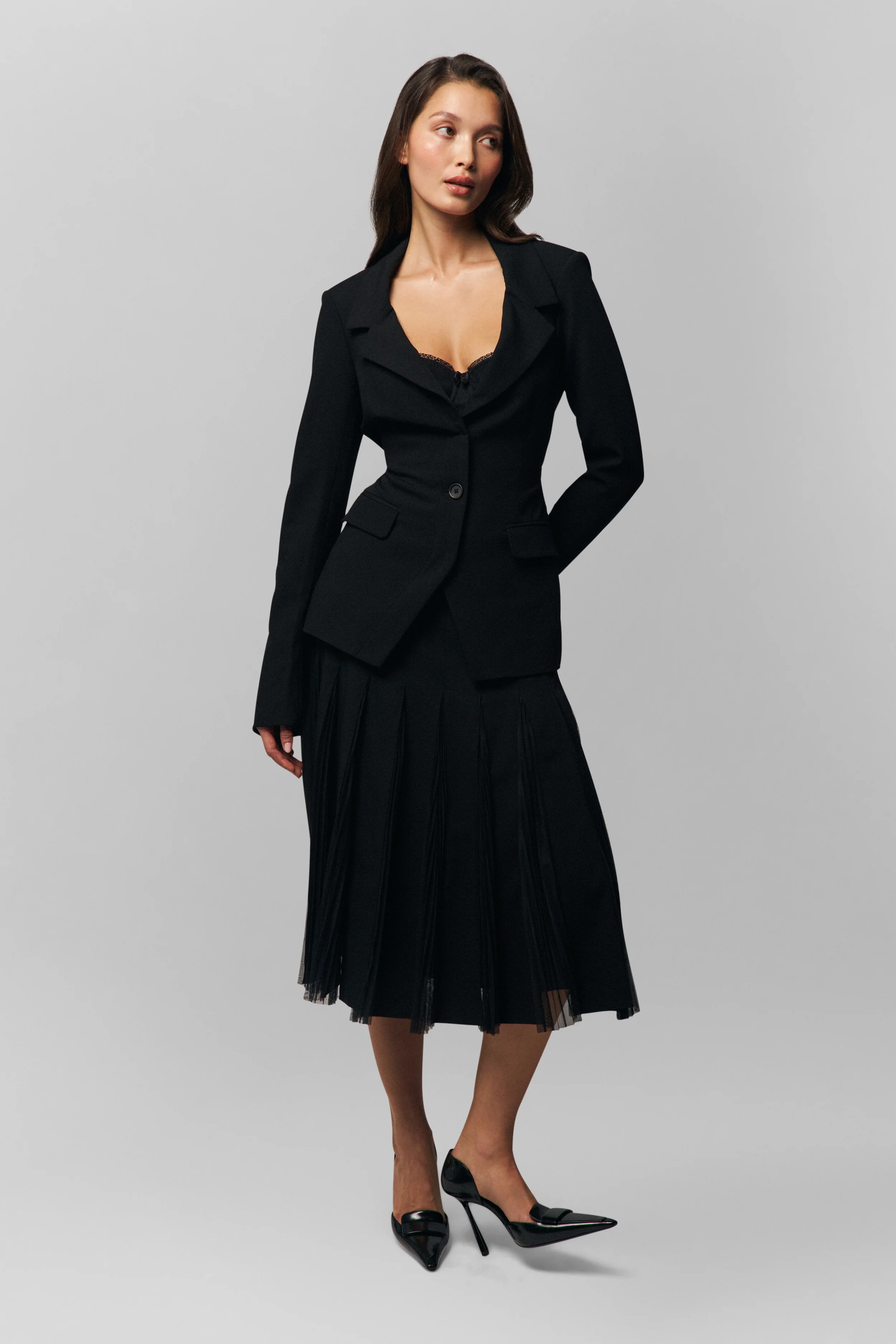 Gibson Chiffon Pleated Skirt