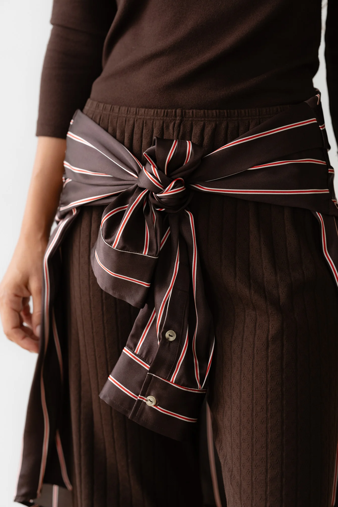 The Silk Pinstripe Drawstring Pant