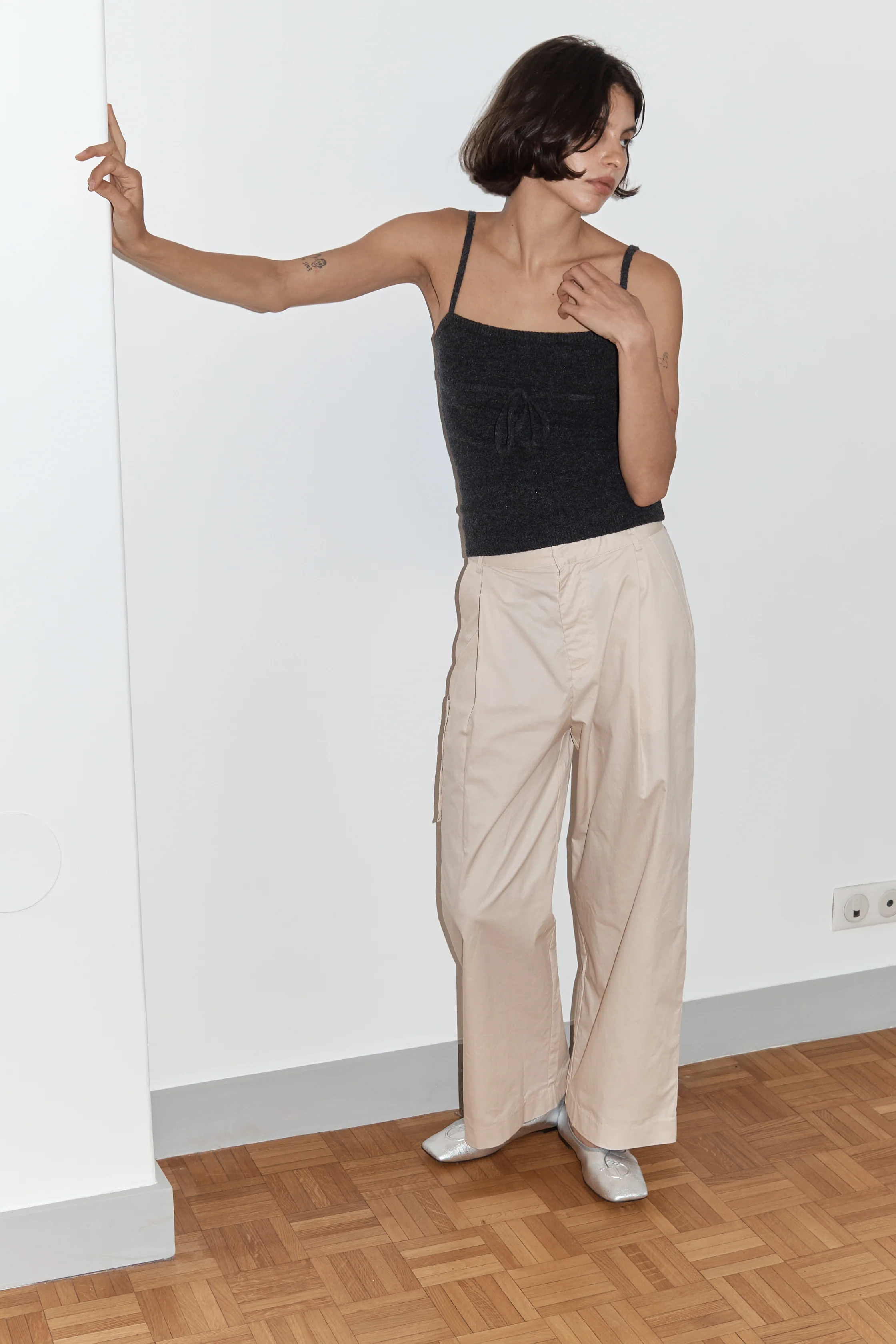 Gathered Pocket Pant - Off White