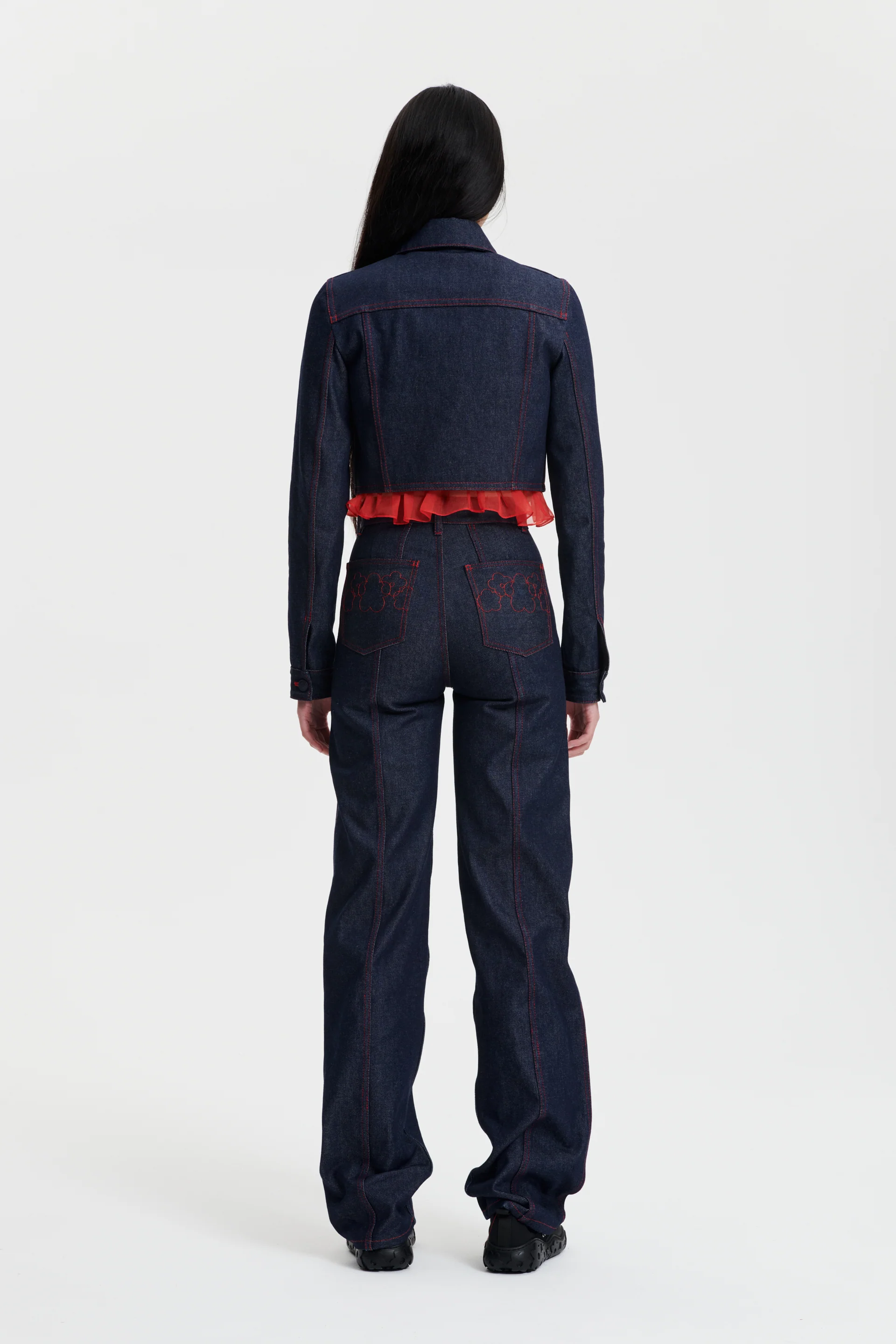 SIXTA | TROUSERS DENIM INDIGO/RED