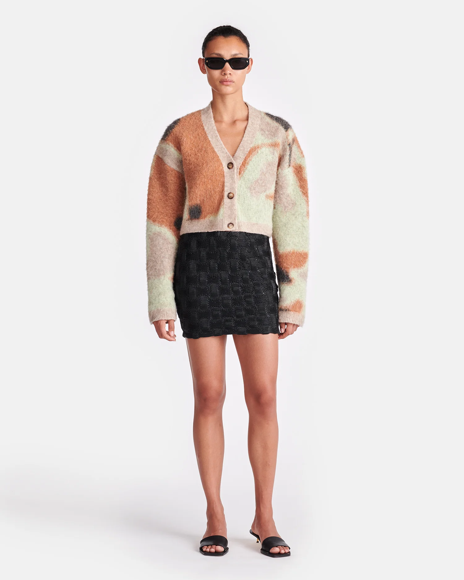 Henny - Cropped Brushed-Alpaca Cardigan - Smudged Graffiti