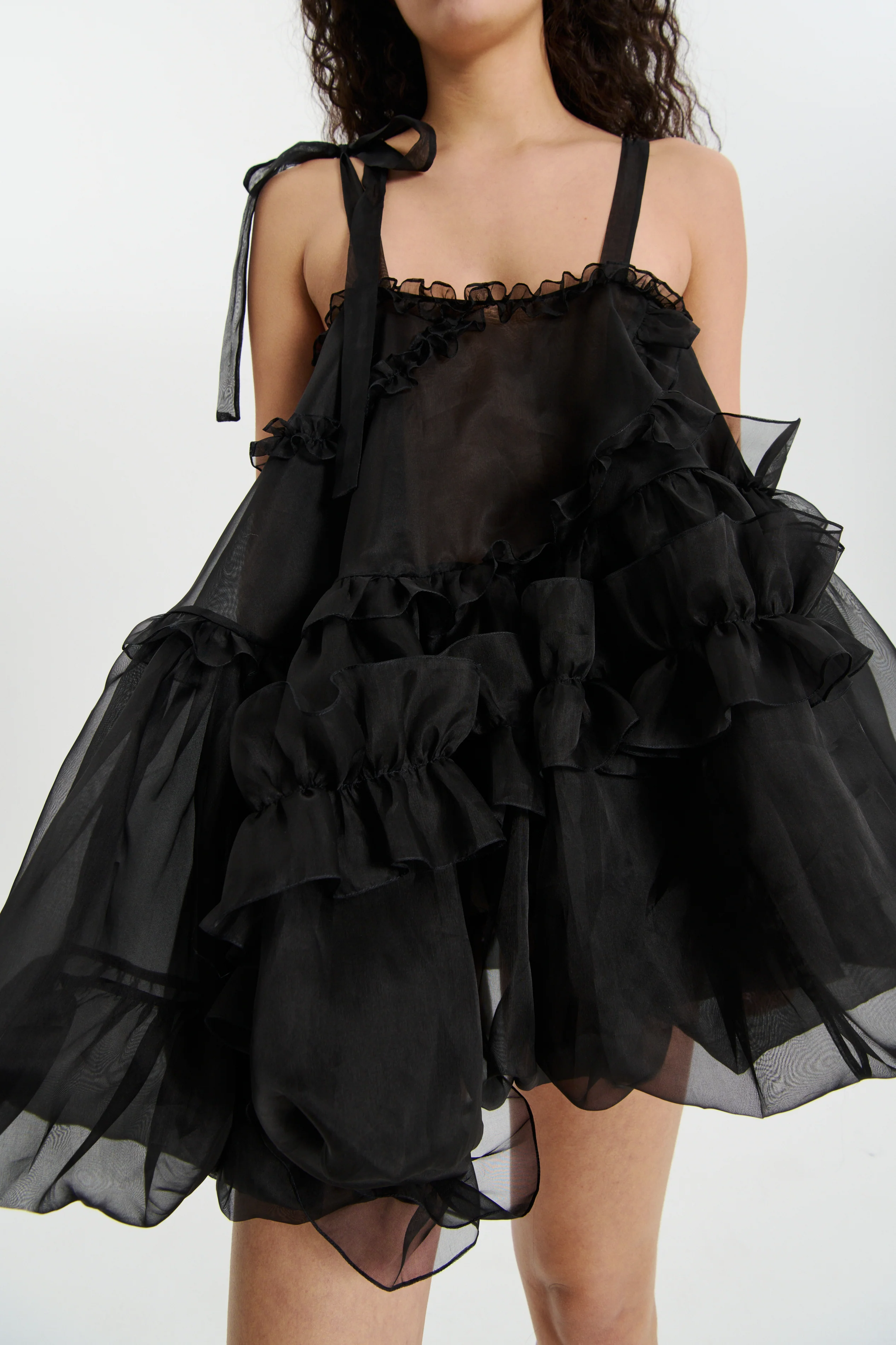 CRISTINA | DRESS SATIN ORGANZA BLACK