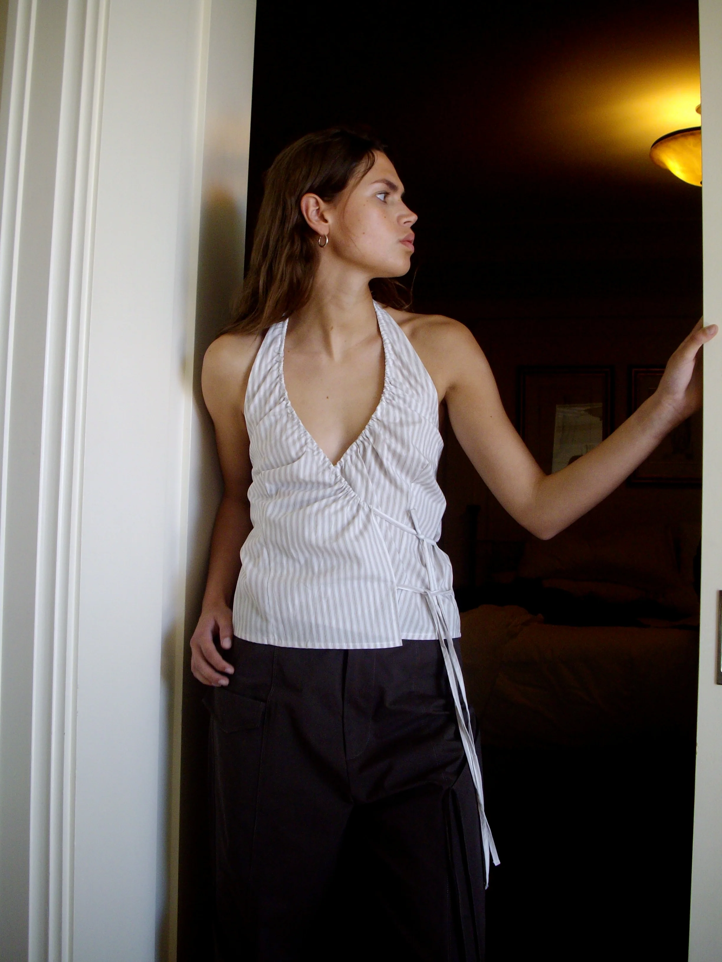 Drawcord Halter - Lake Stripe