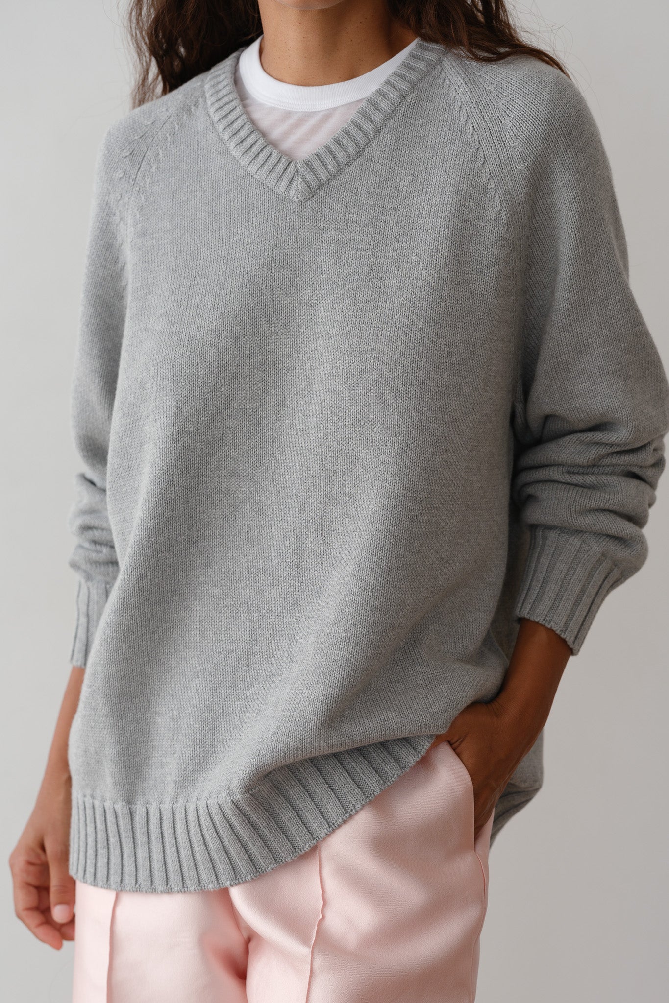 The Cotton Cashmere V-Neck Sweater