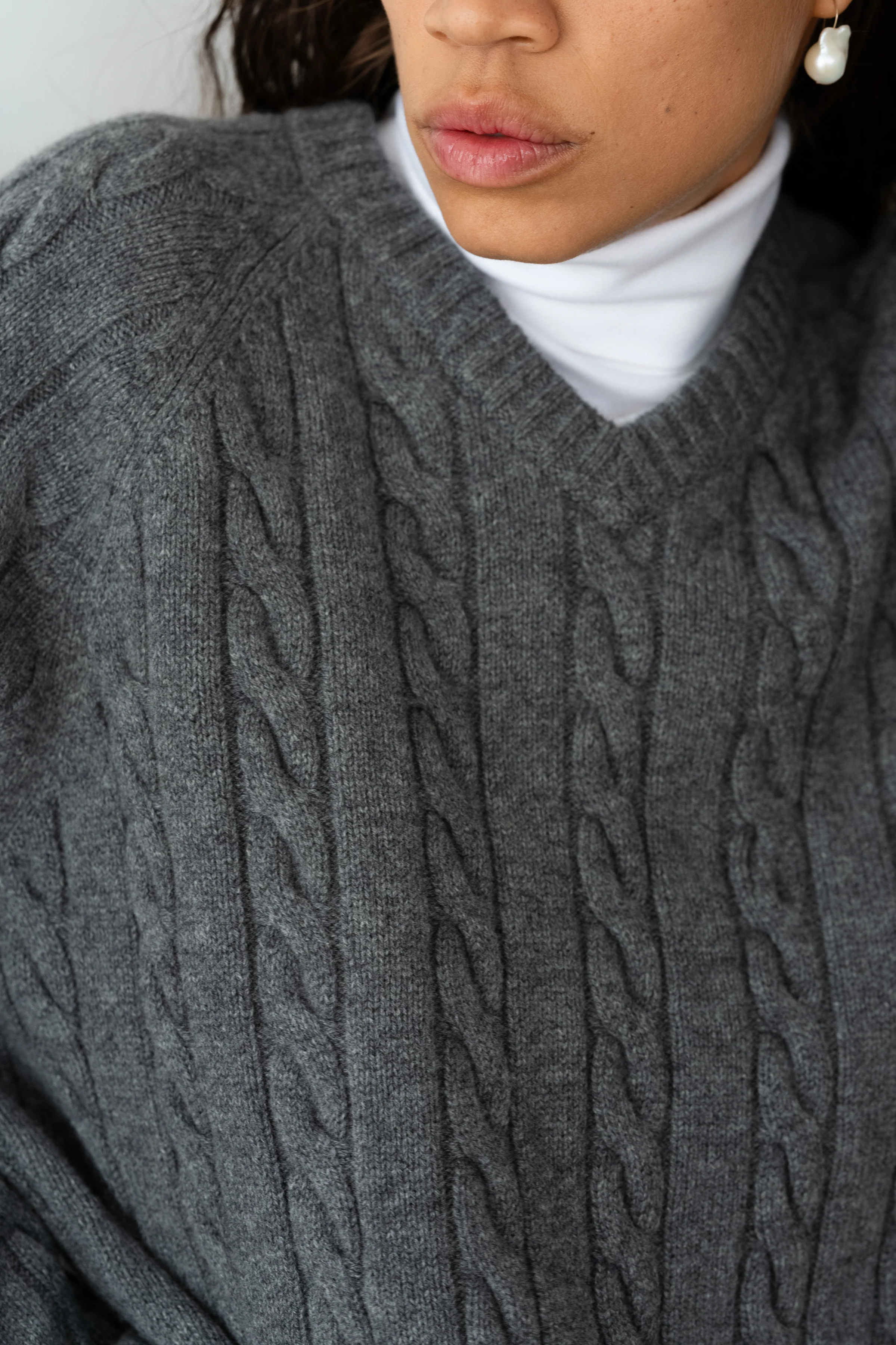The Cable V-Neck Sweater