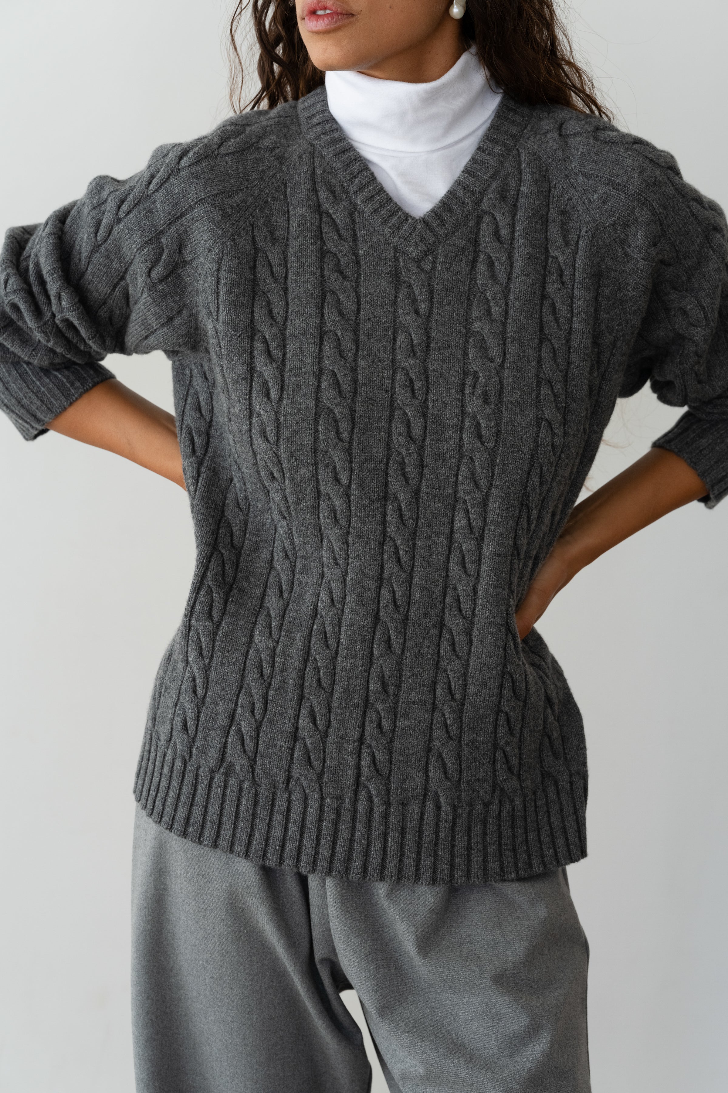 The Cable V-Neck Sweater