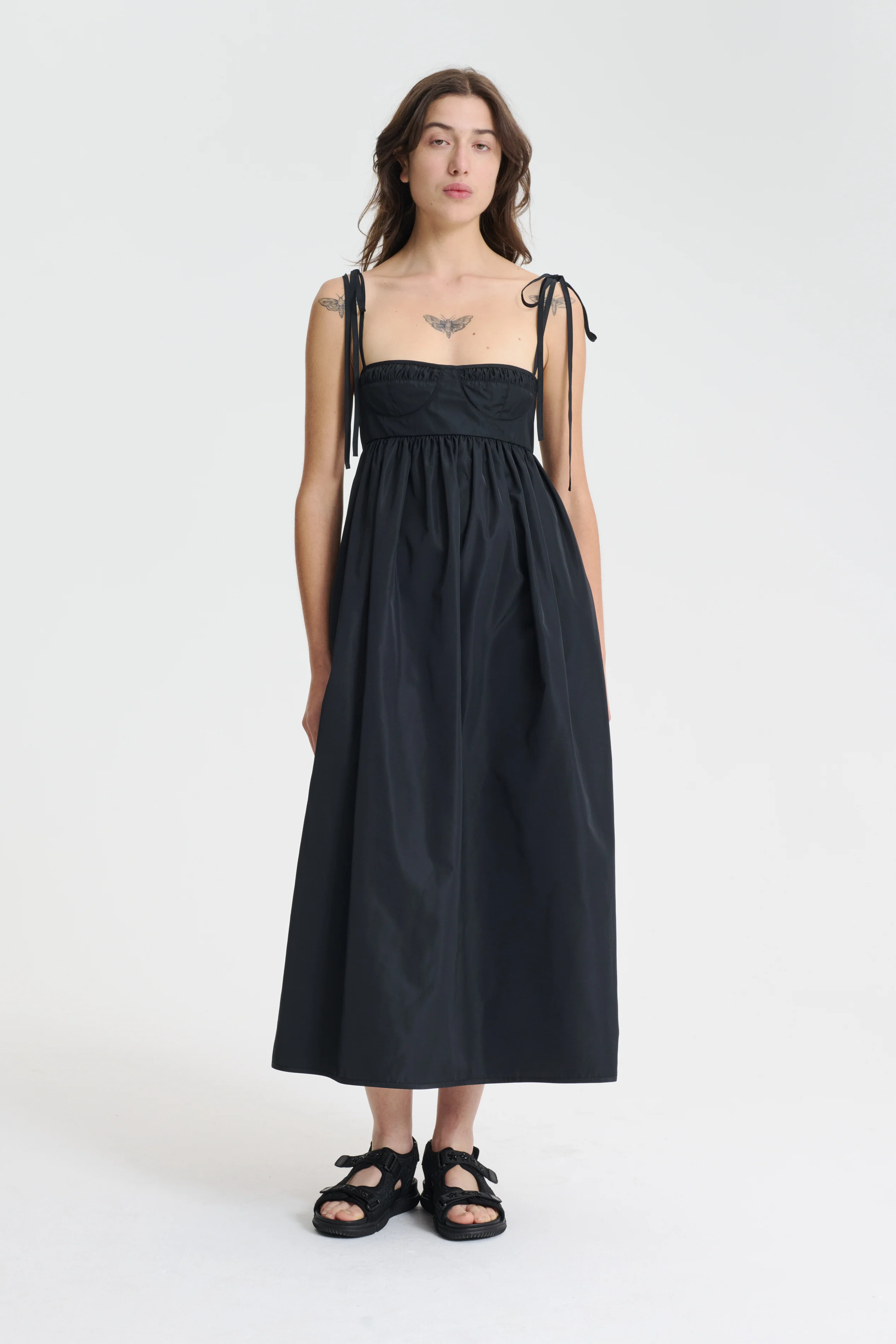 ALENA | DRESS RECYCLED FAILLE BLACK