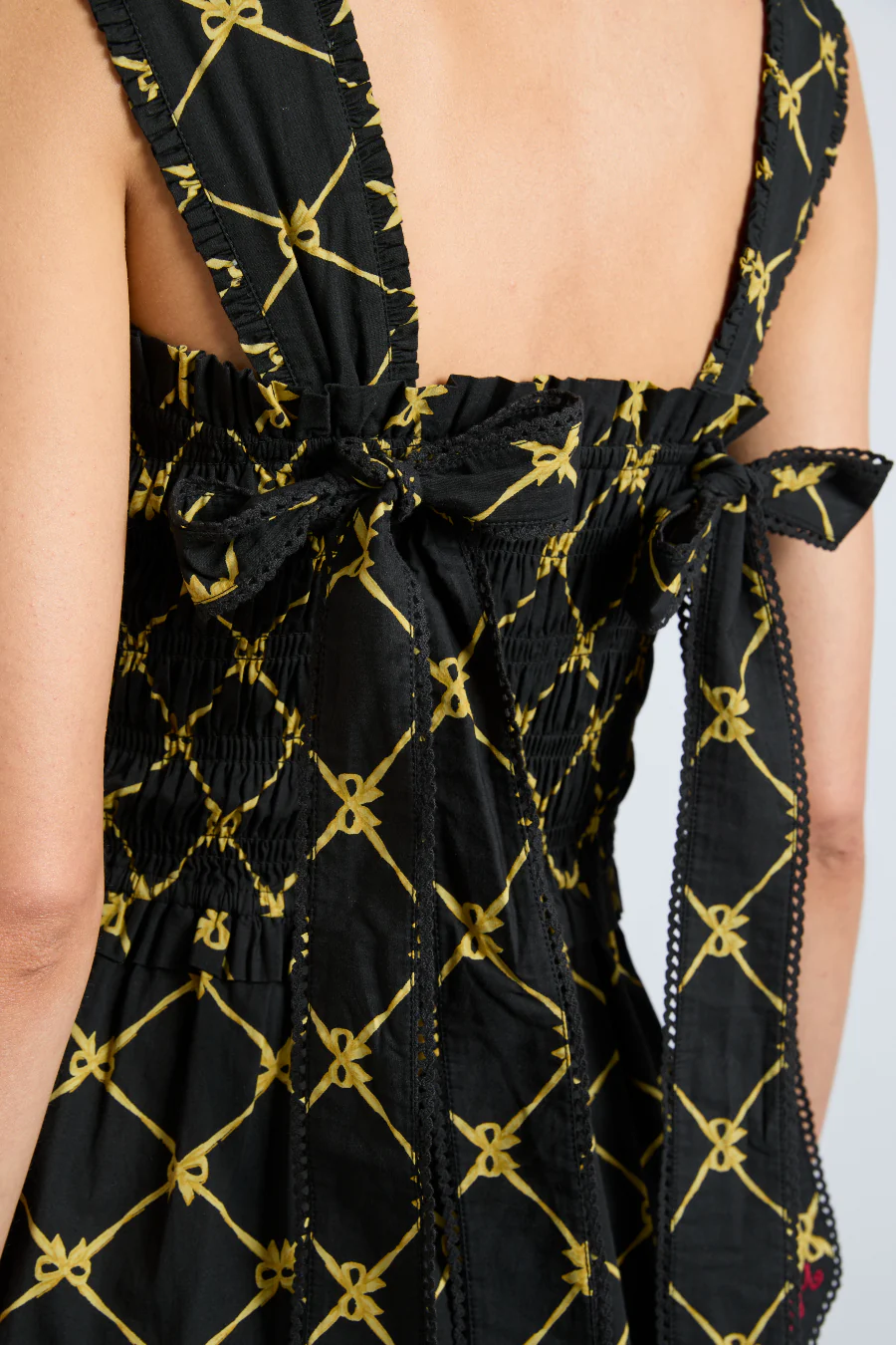 tish midi dress - black bow print