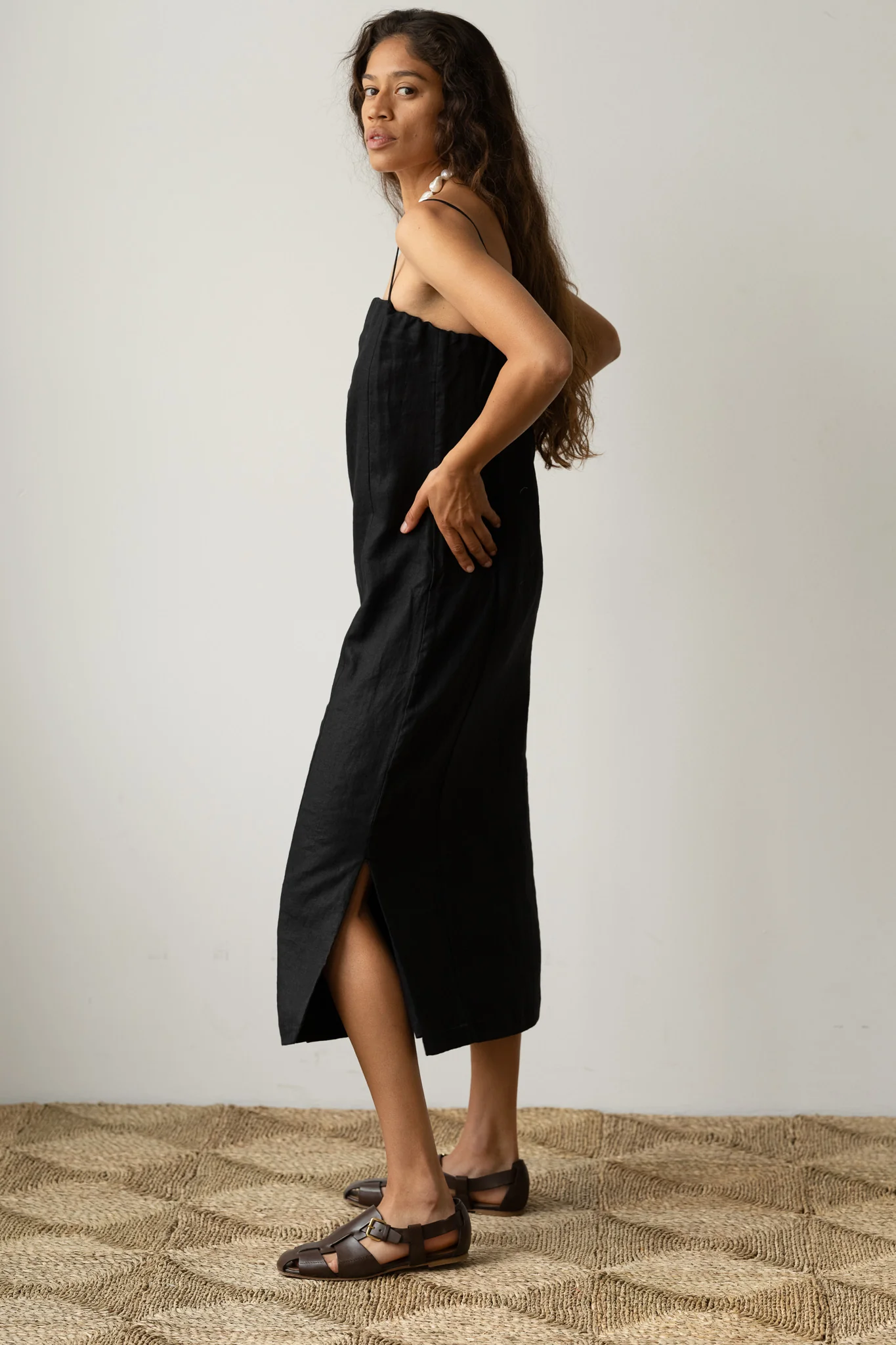 The Linen Spaghetti Dress