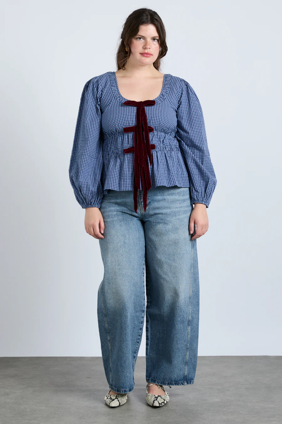 dakota blouse - blue check