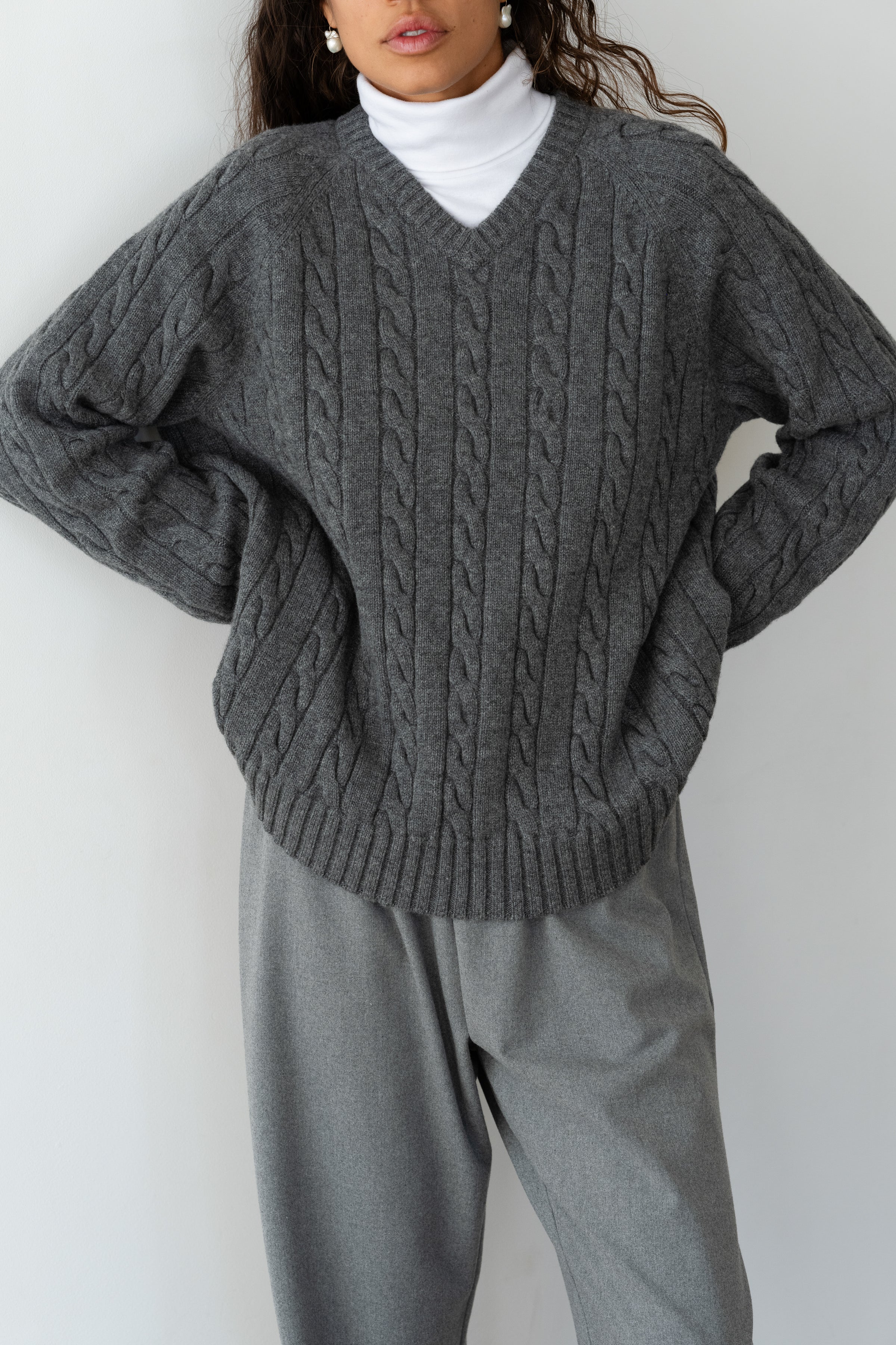 The Cable V-Neck Sweater