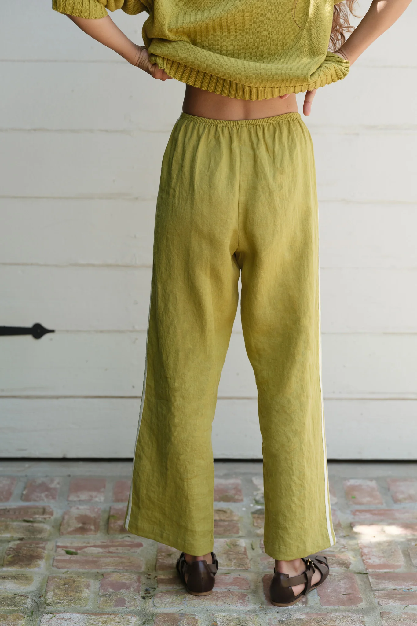 The Linen Crop Stripe Pant