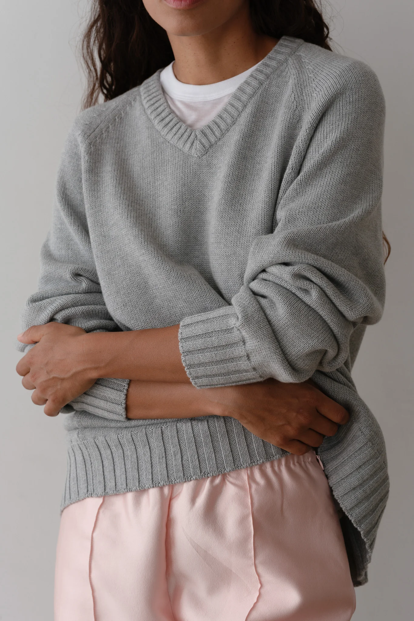 The Cotton Cashmere V-Neck Sweater