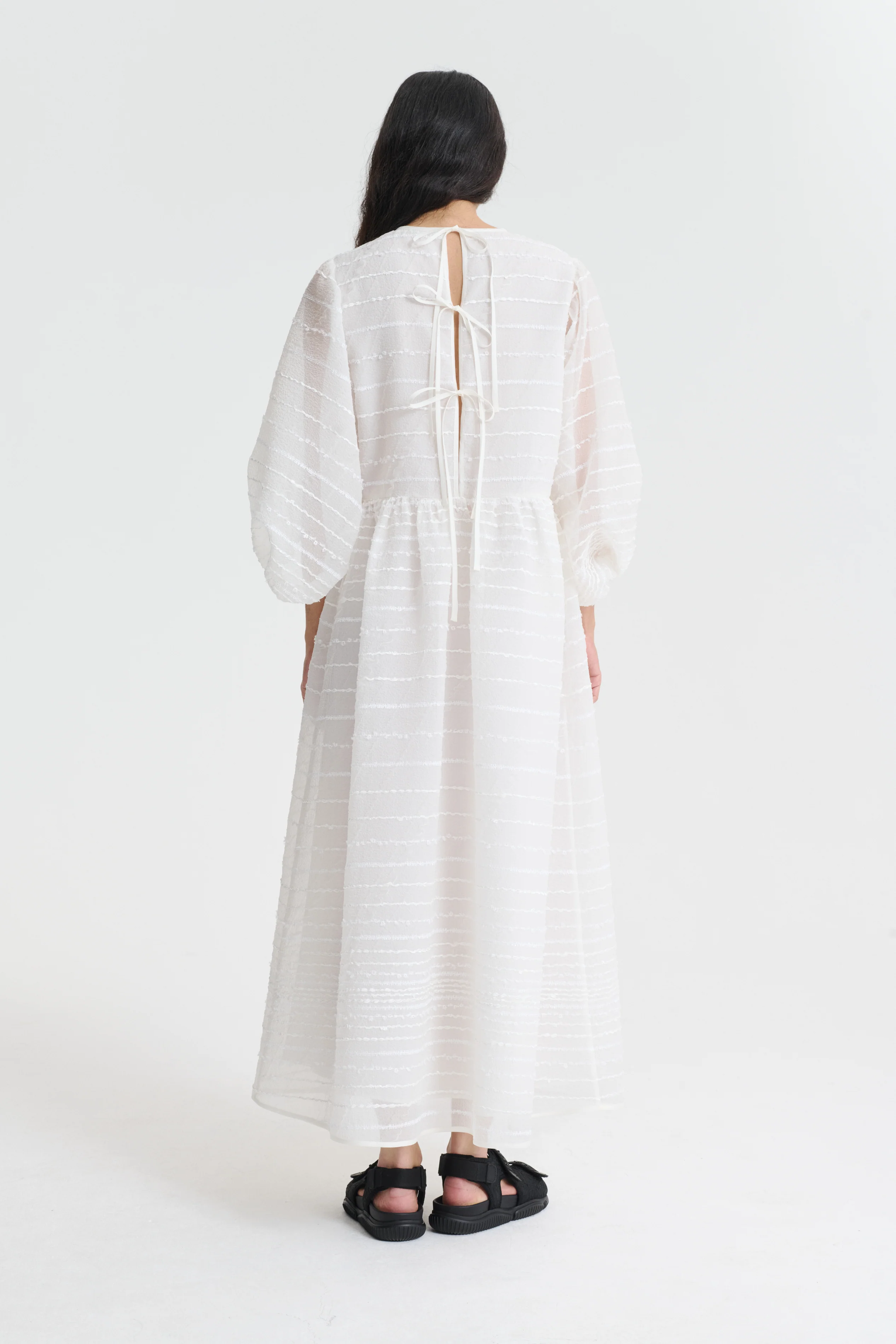 KARMEN | DRESS MAQUIS JACQUARD ECRU