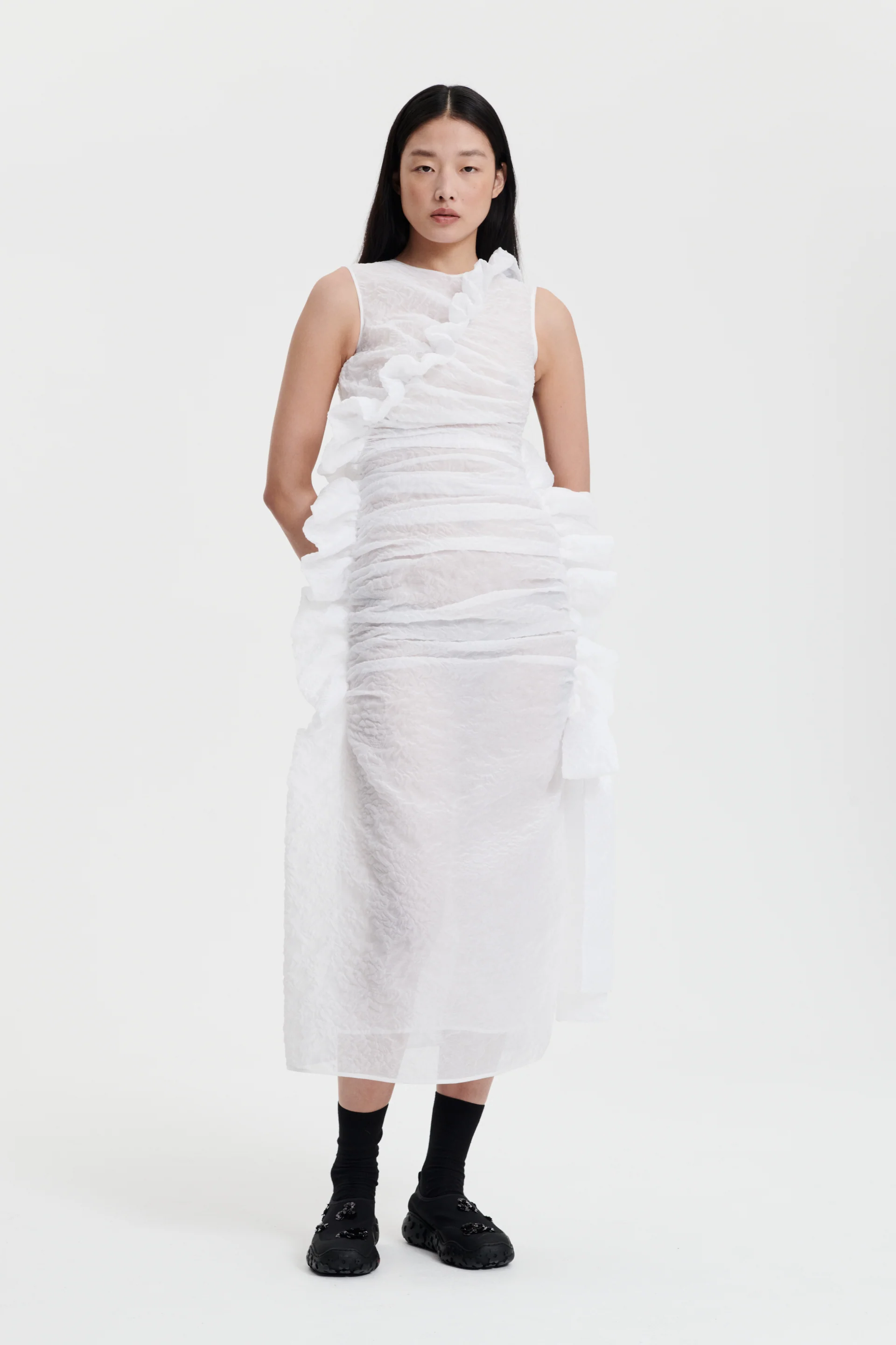 GABRIELLA | DRESS POSY MATELASS… WHITE