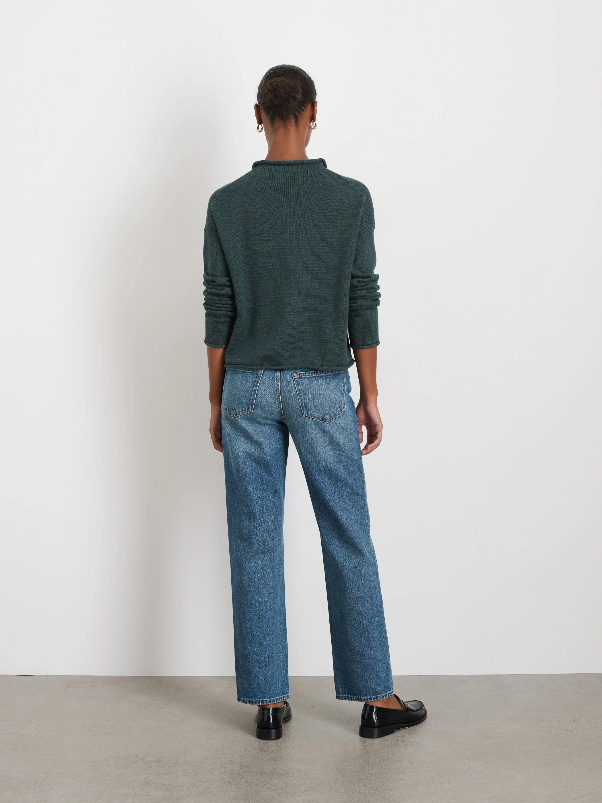 Taylor Rollneck Cardigan in Cotton Cashmere