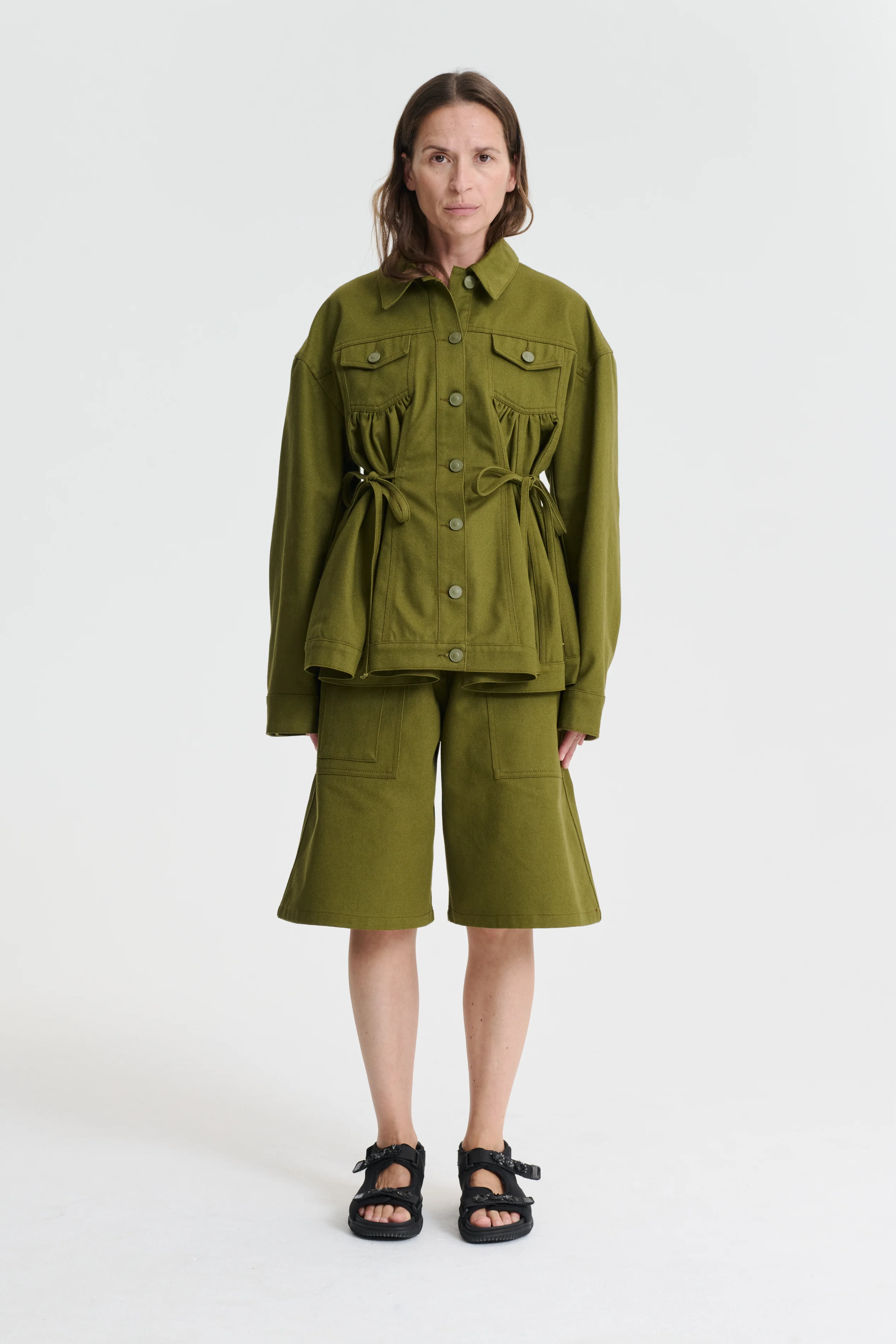 ALICE | JACKET DENIM OLIVE GREEN