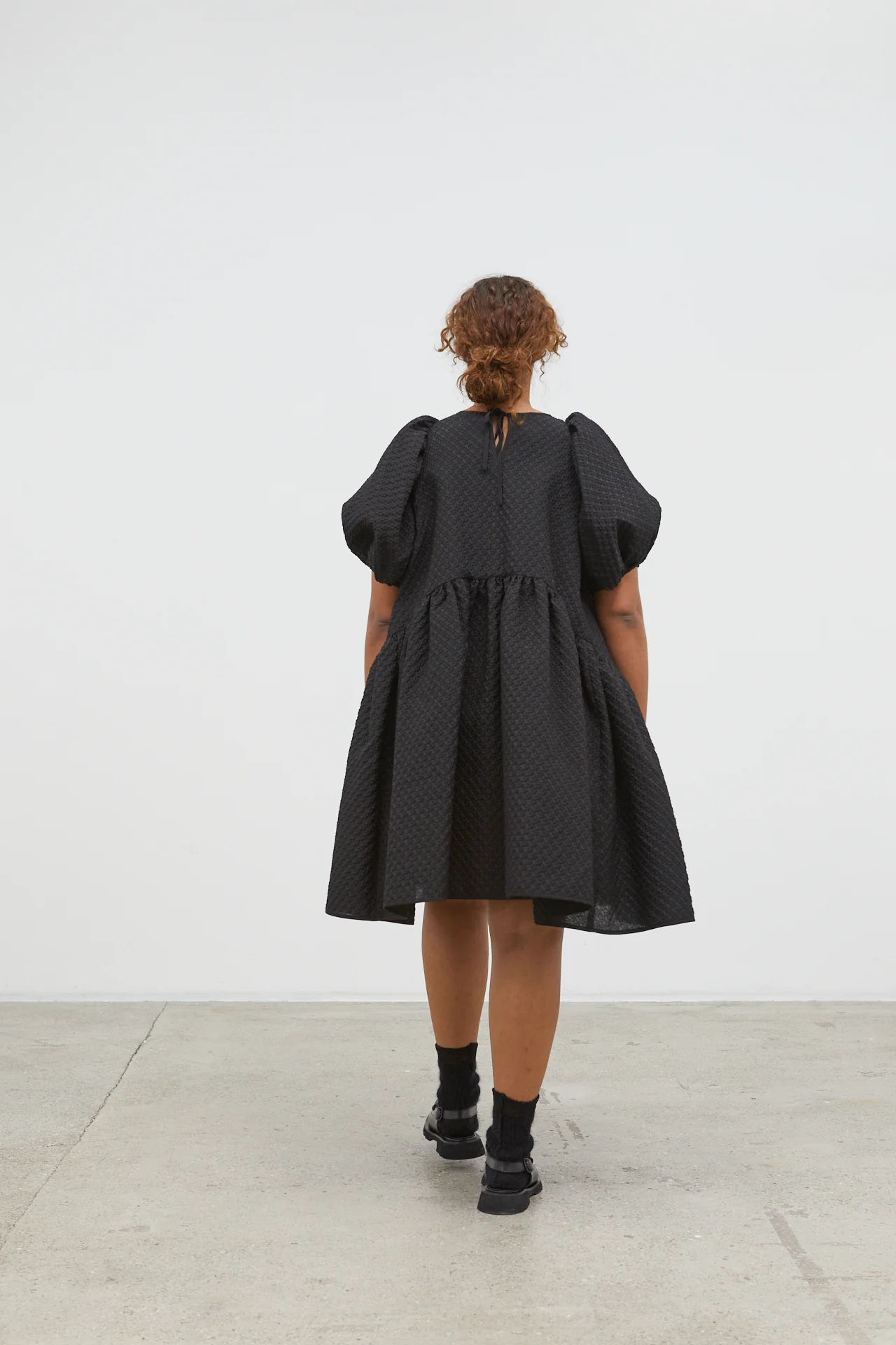 ALEXA | DRESS BLOSSOM MATELASS… BLACK