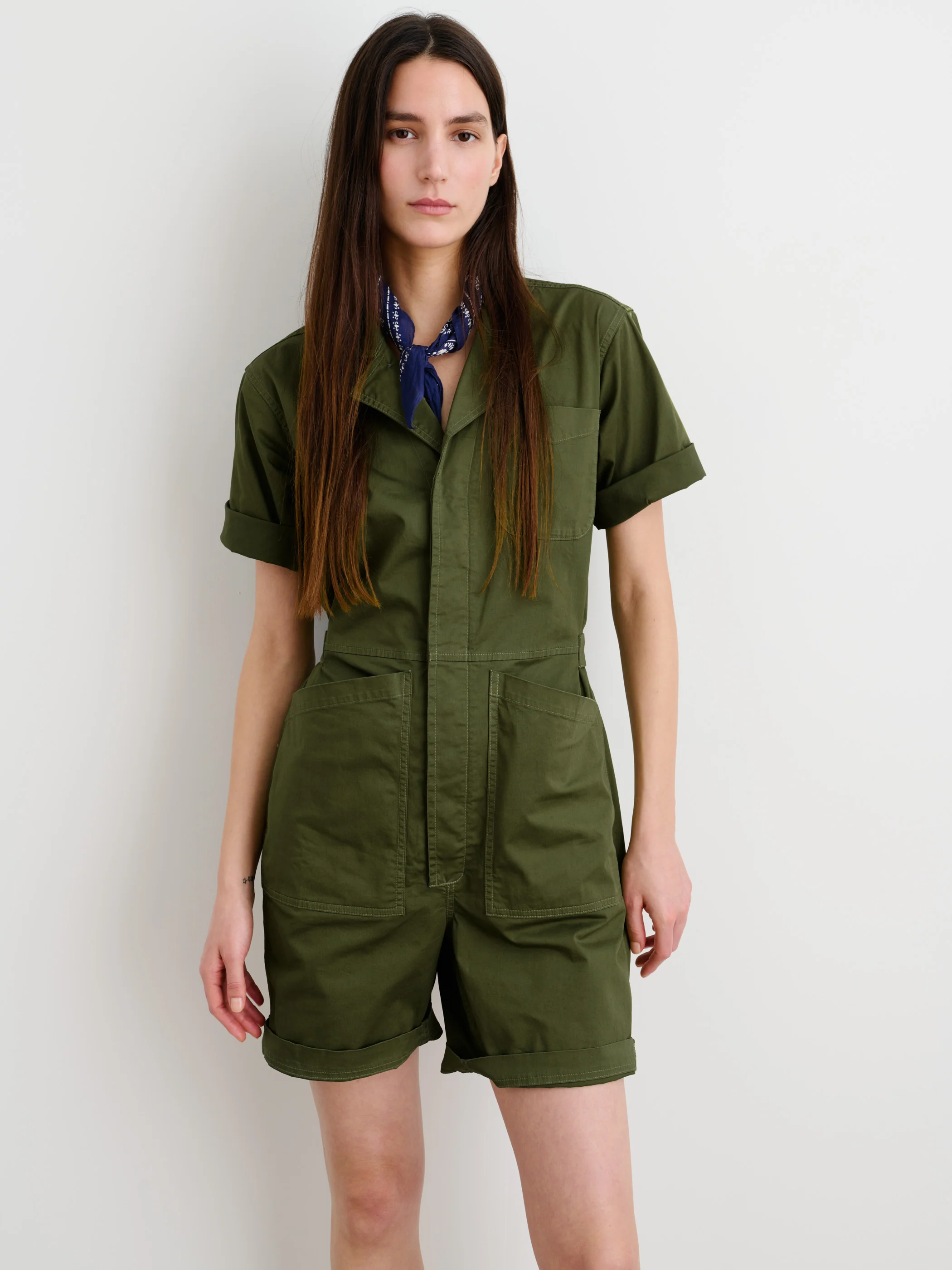 Standard Short Jumpsuit in Cotton Twill