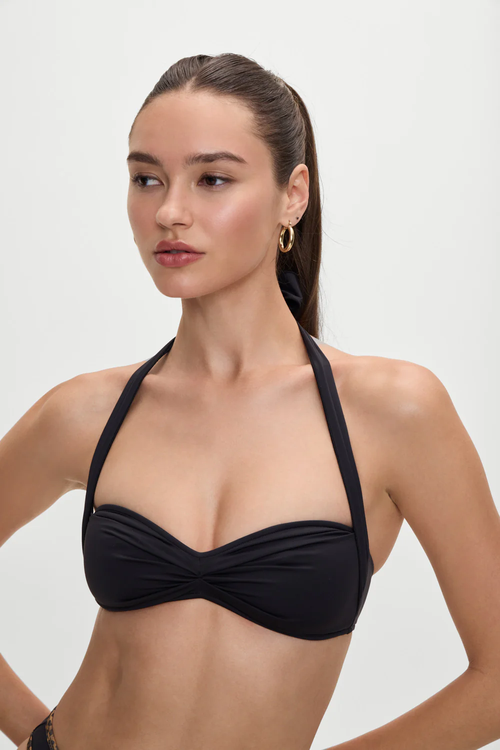 x BELLA HADID Sunday Halter Bikini Top - Black