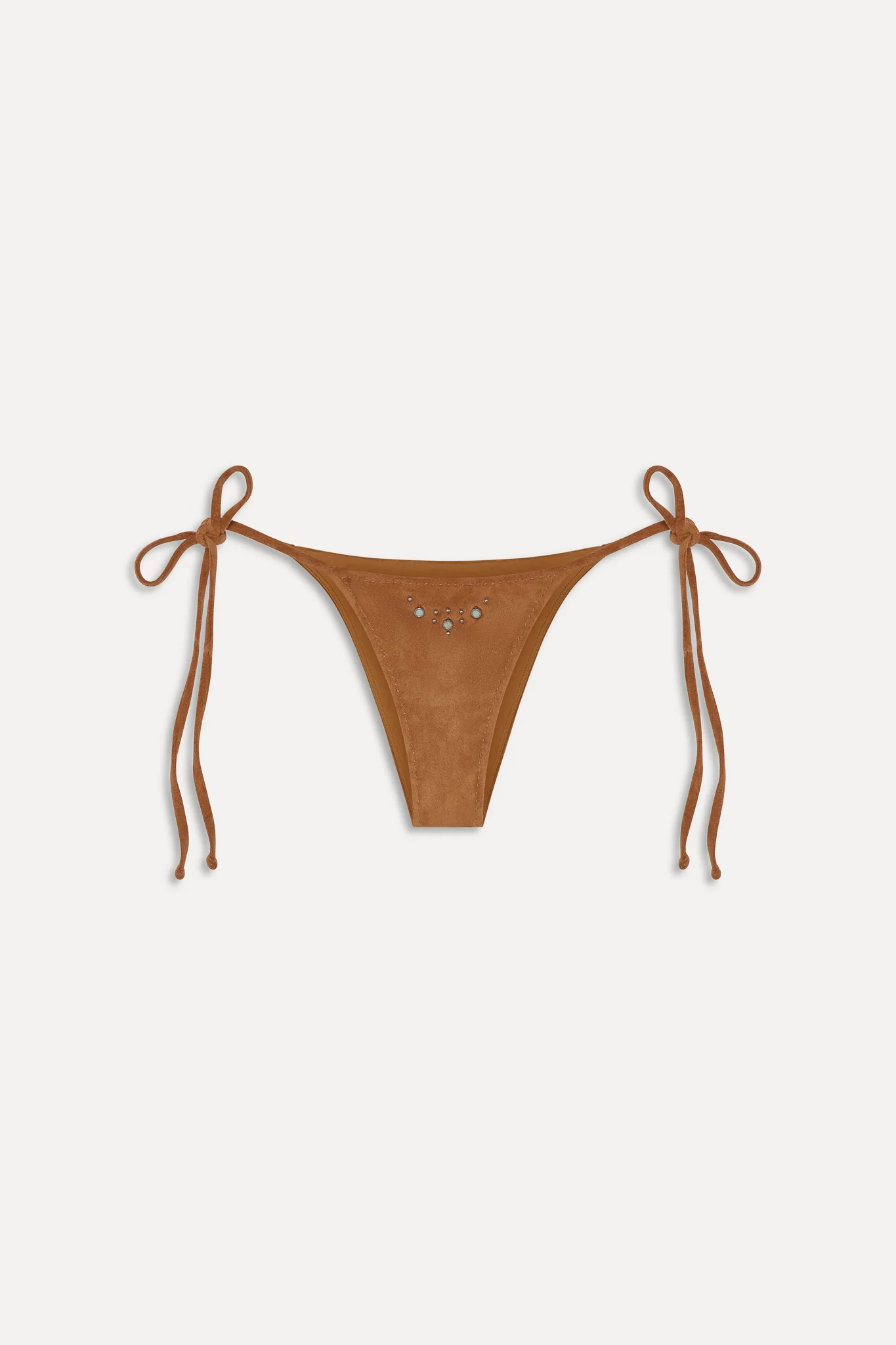 x BELLA HADID Mackenzie Suede String Bikini Bottom - Sunkissed Suede