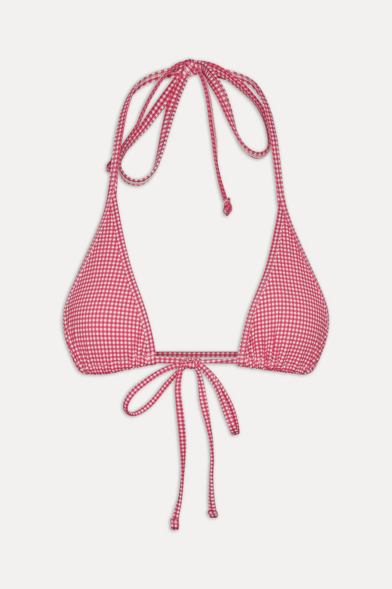 Paradise Halter Bikini Top - Ladybug Gingham