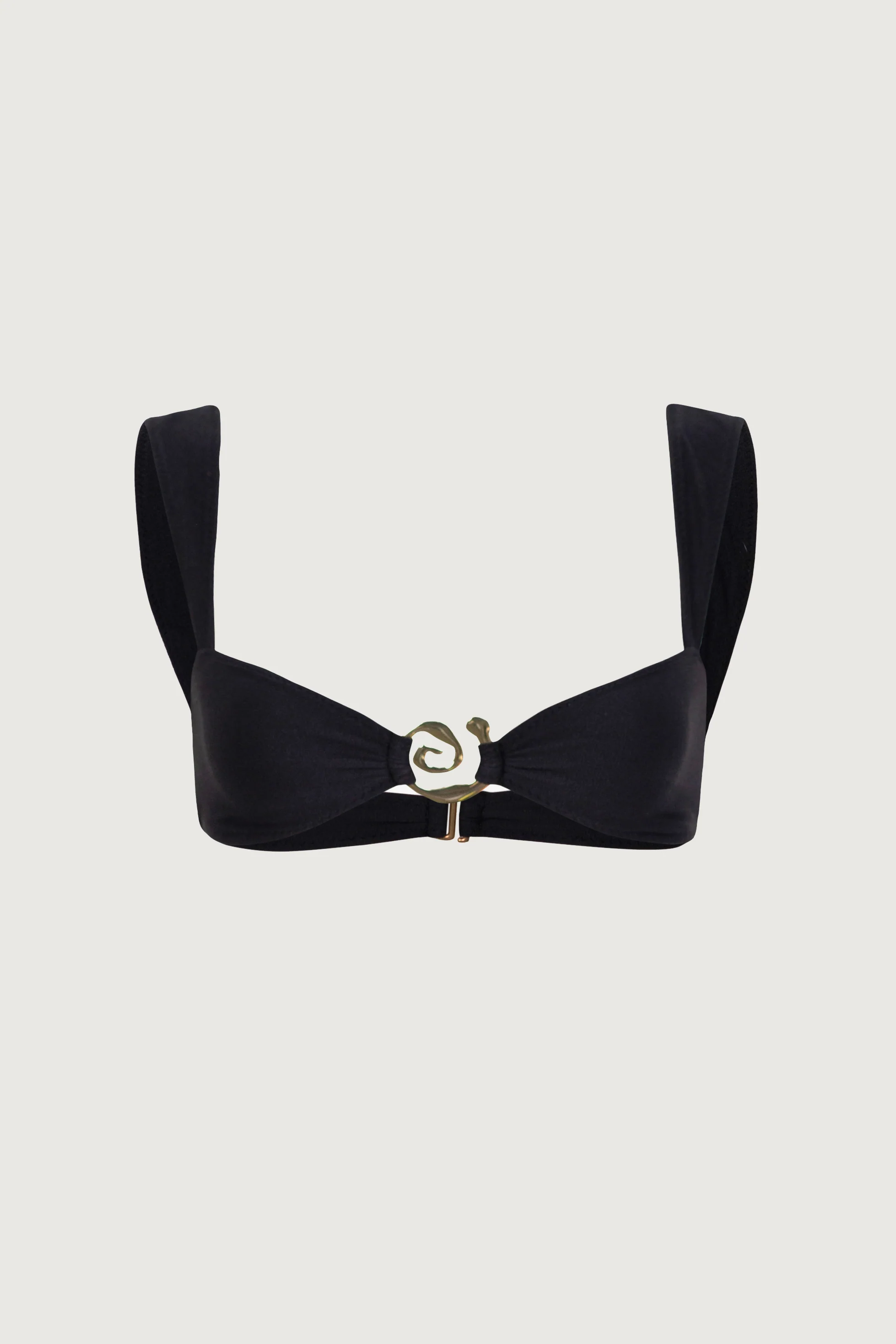 Spiral Bandeau Top (Faux Suede Black)