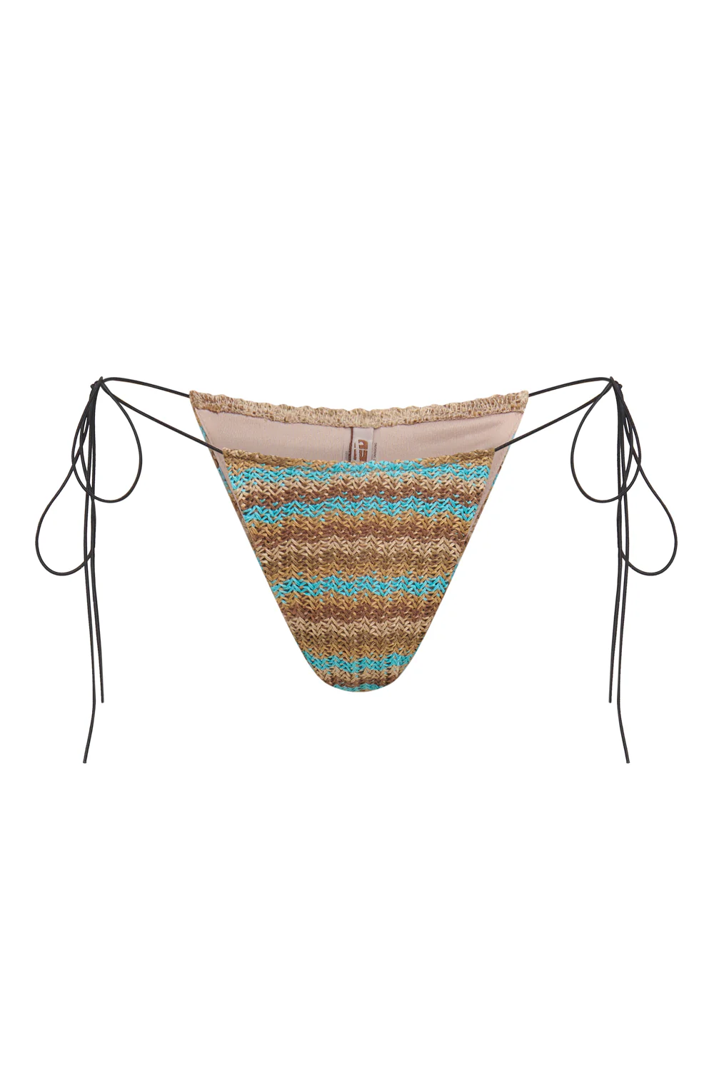 Allure Striped Knit Micro Bikini Bottoms