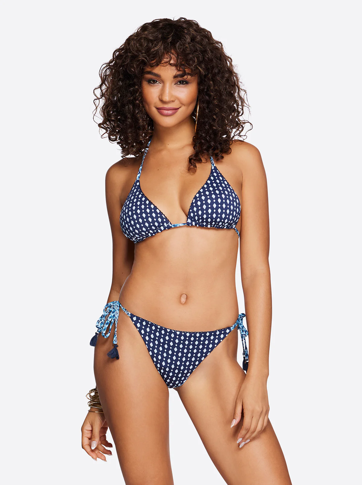 Reversible Triangle Bikini Top in Shibori